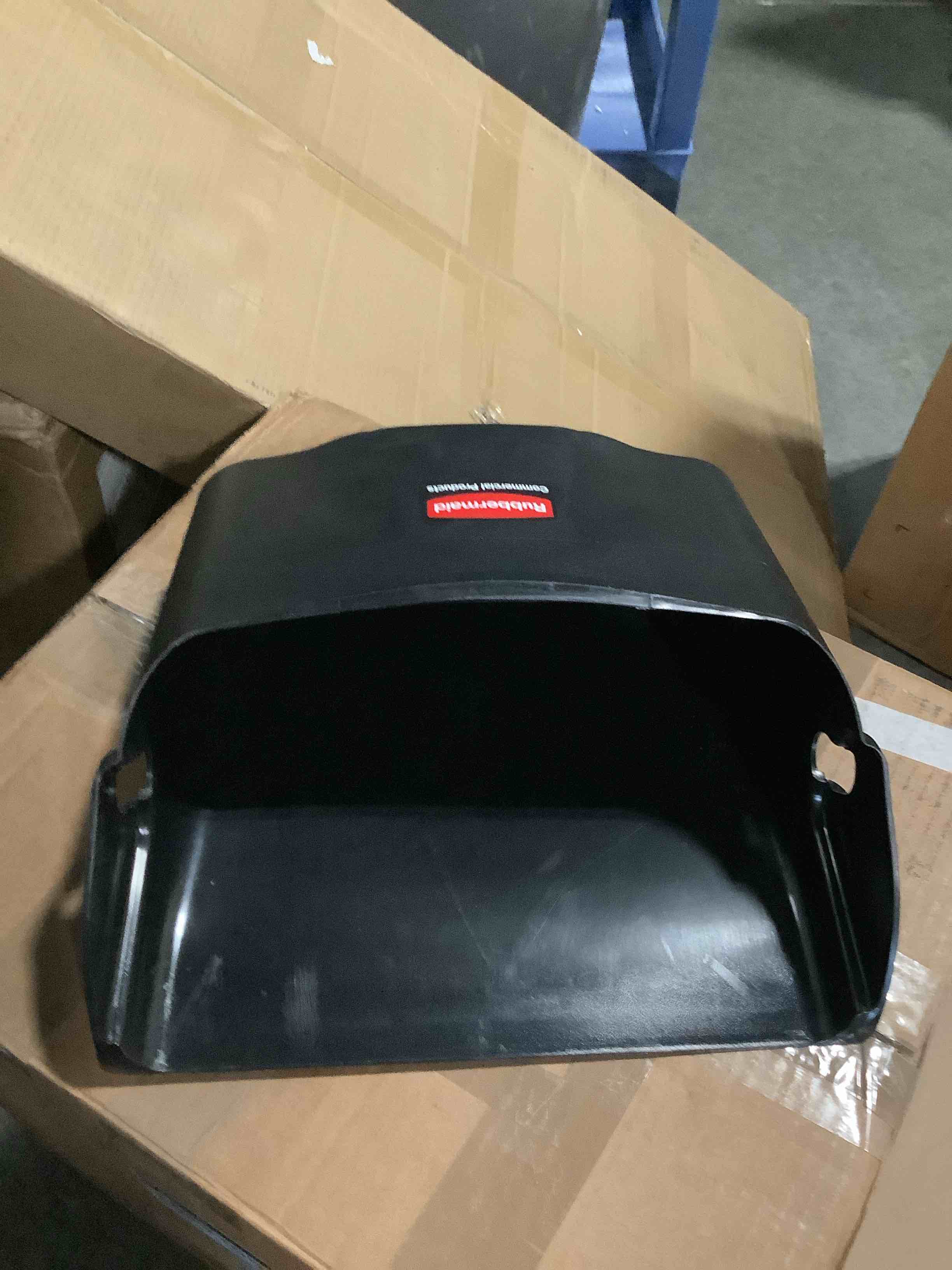 Condition photo showing As Is for rubbermaid commercial products dustpan with long handle plastic black compatible with any broom for lobby/restaurant/office/home/dog pooper scooper 12.50" wide