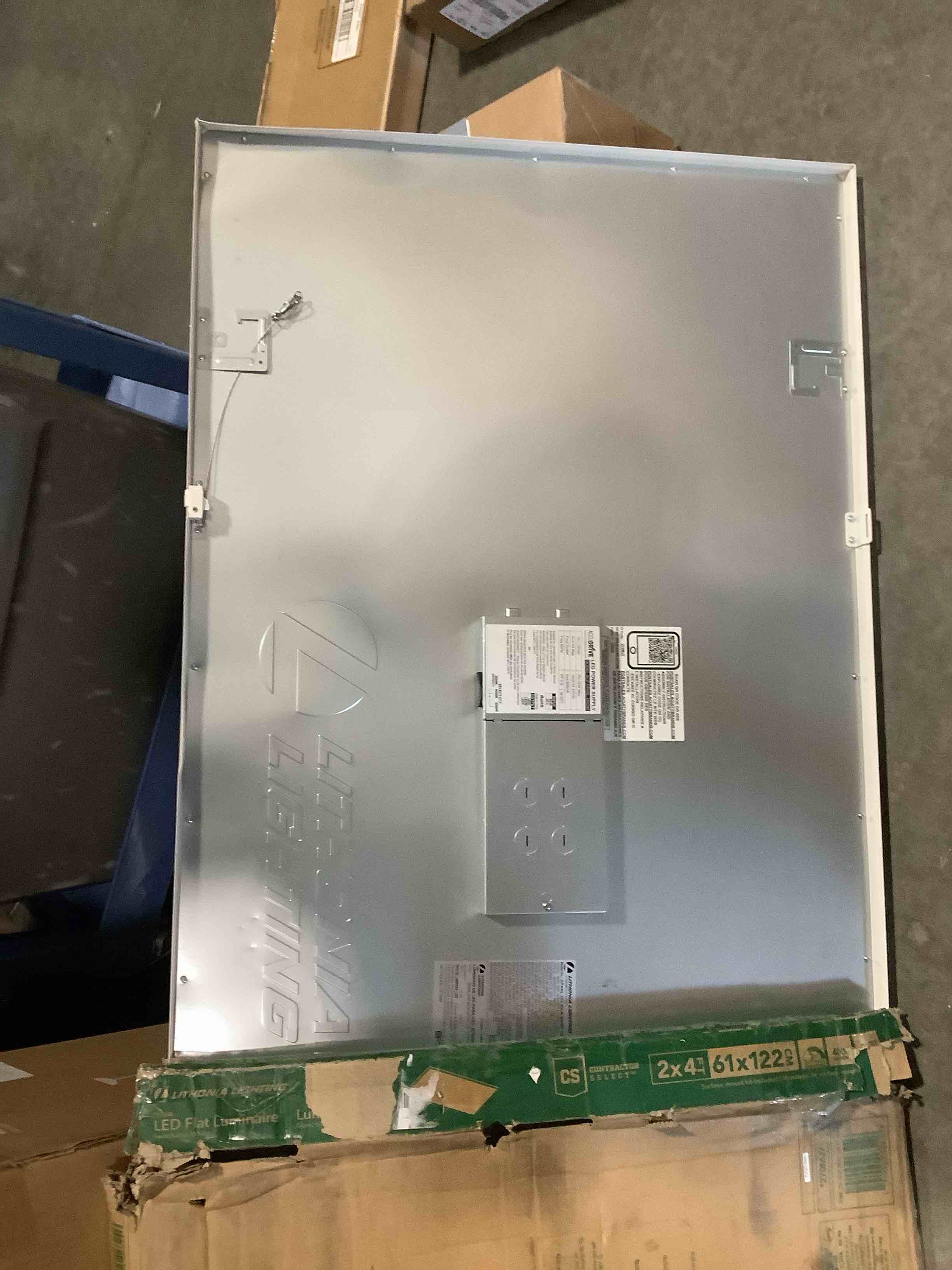 Condition photo showing Good Condition for lithonia lighting cpanl 2x4 led flat panel light, 2 ft. by 4 ft. led light panel, ceiling lighting fixture, 4000 lumens, 3500k/4000k/5000k switchable cct, includes direct ceiling mount bracket, white 2-foot x 4-foot 4,000 lumens switchable white