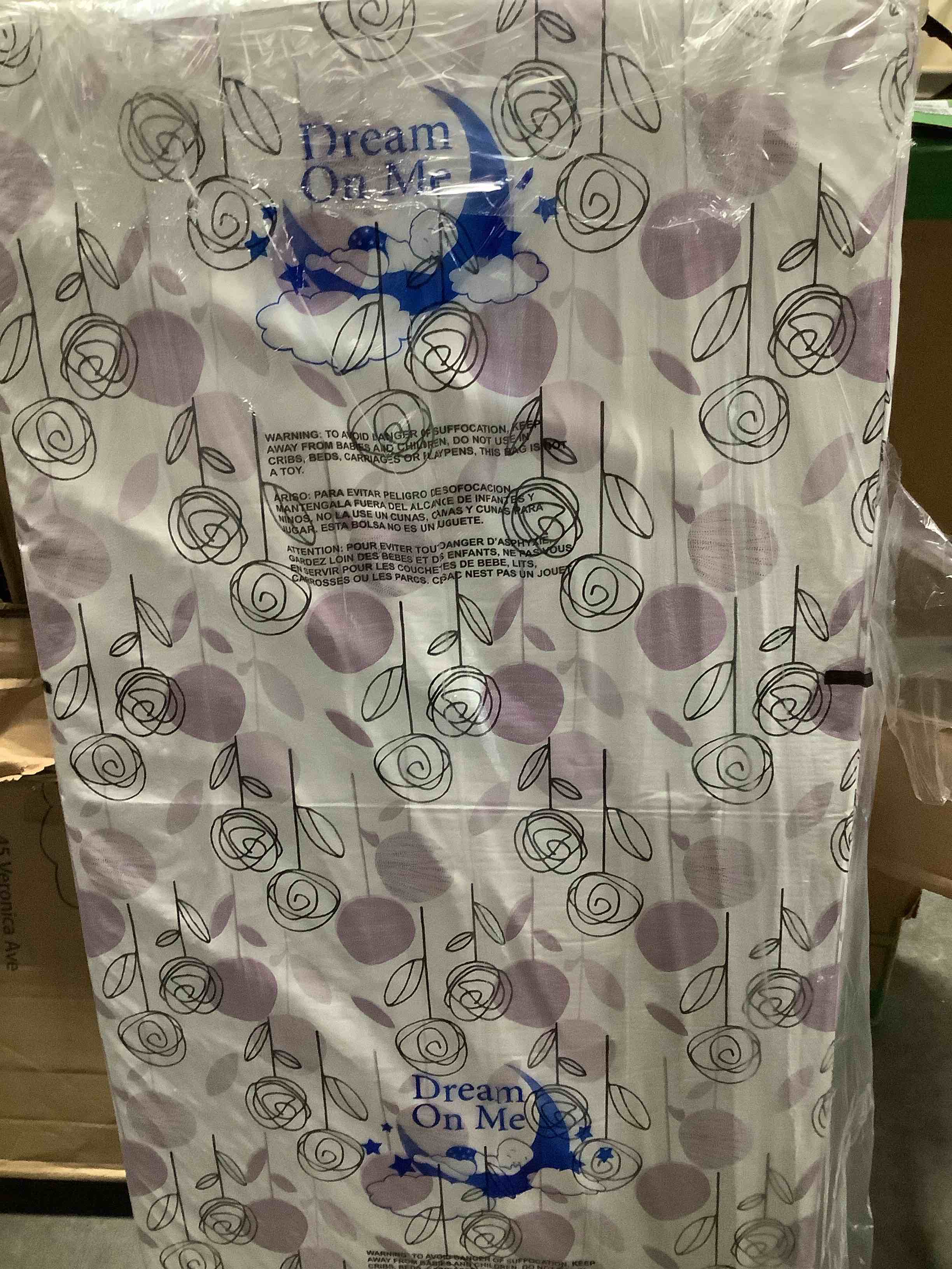 Condition photo showing Good Condition for dream on me floral dreams 2-in-1 crib mattress, dual-sided for infants & toddlers, waterproof cover, greenguard gold certified, fits full size crib & toddler bed, 52” x 28” x 5”