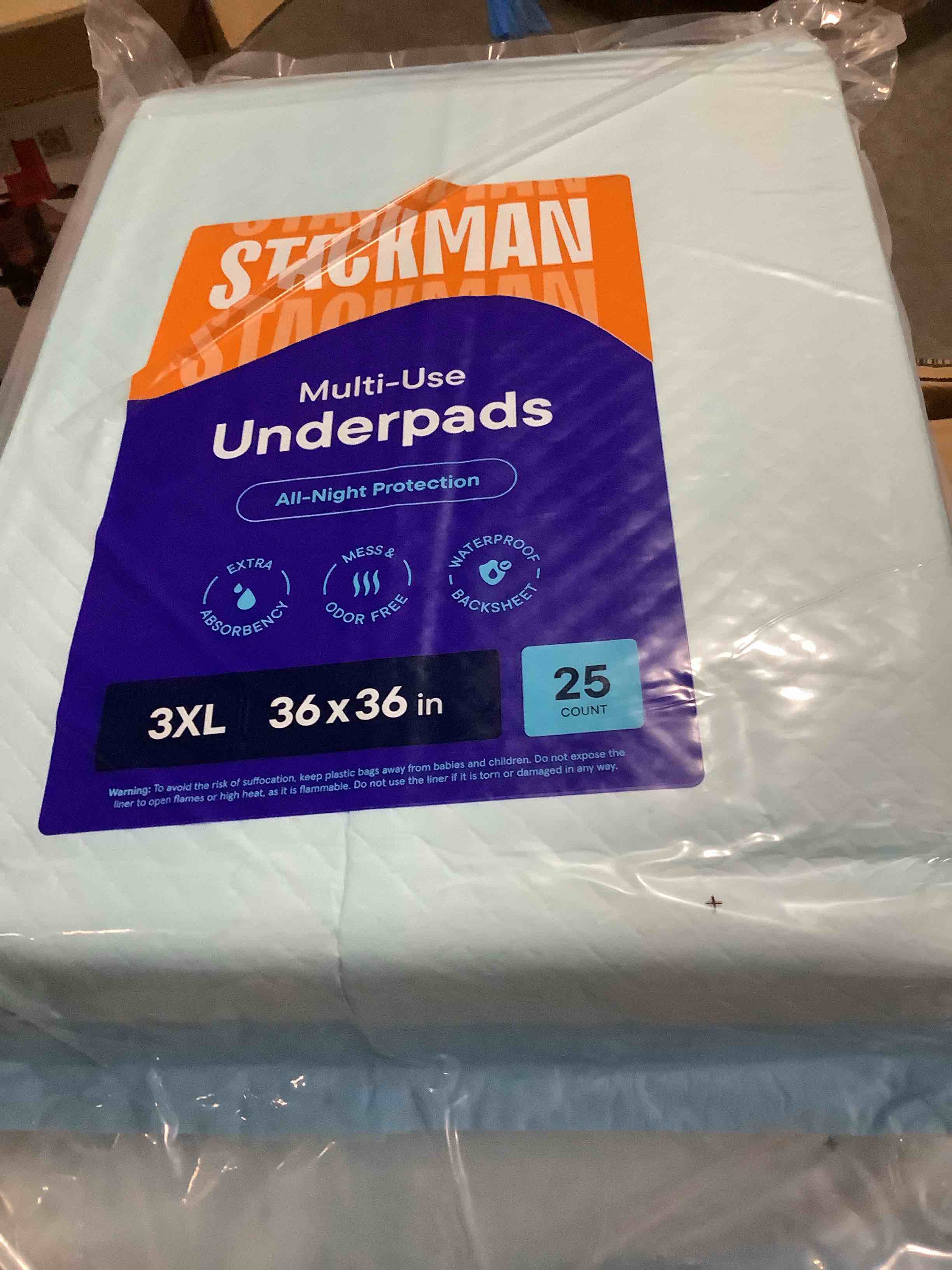 Condition photo showing Good Condition for chucks pads disposable adult underpads [50-pack] 36"x36" xxxl super-absorbent incontinence bed pads – large leak-proof mattress protector pee pads for adults, seniors, kids & pets 36" x 36"