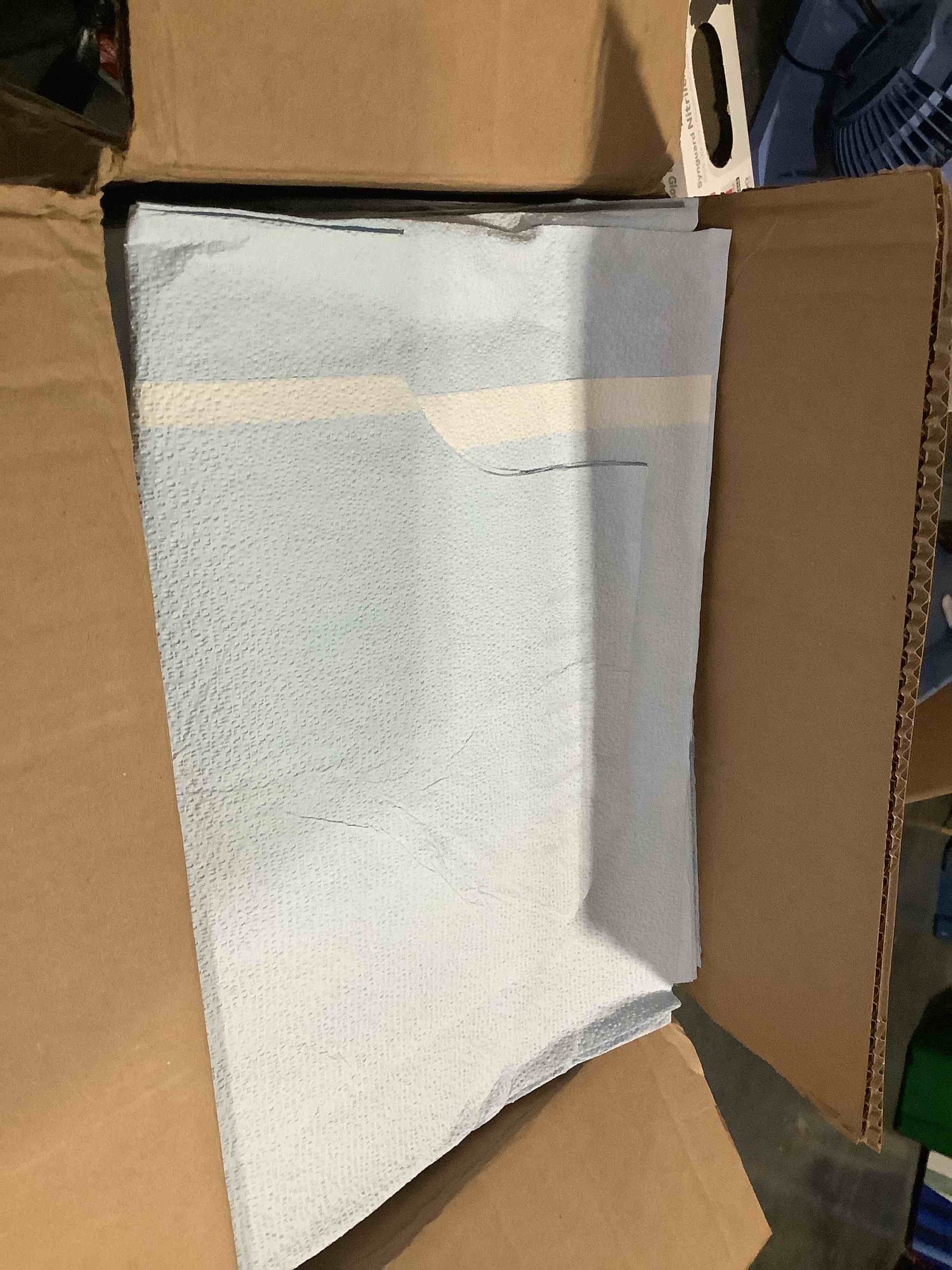 Condition photo showing Good Condition for avalon 813 patient gowns, blue (pack of 50) ? tissue/poly/tissue ? open-back, waist-tie, short-sleeve medical gowns ? disposable exam gowns ? standard size 30” x 42” ? latex-free medical supplies blue gown