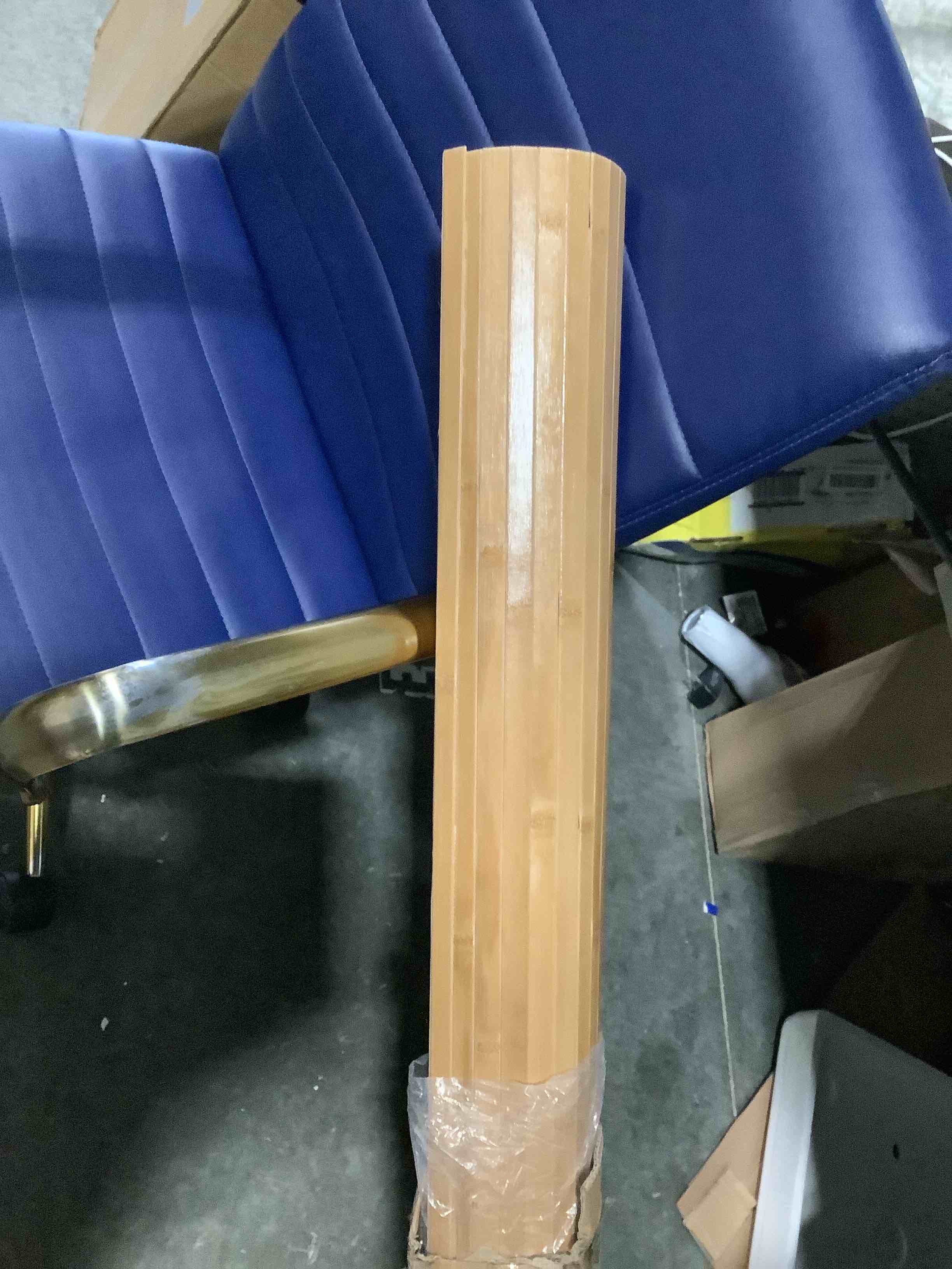 Condition photo showing Good Condition for 48" w x 96" l light carbonized bamboo wall panel for interior wall decor wood panels for wall pole wrap wood roll for living room, bedroom, kitchen light carbonized finish
