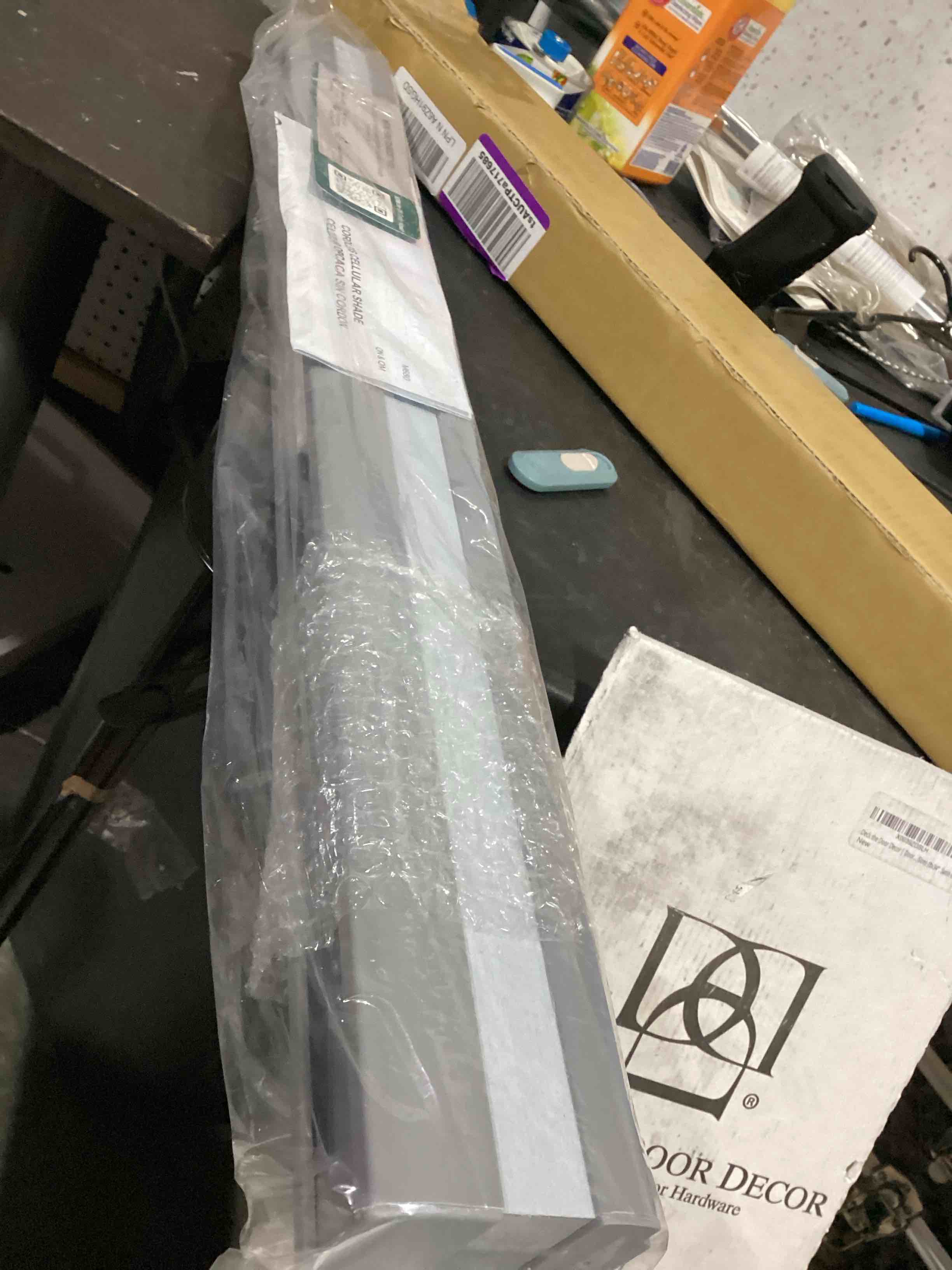 Condition photo showing Good Condition for dez furnishings cordless 1.5" blackout cellular shade, anchor gray, 31" w x 54" h