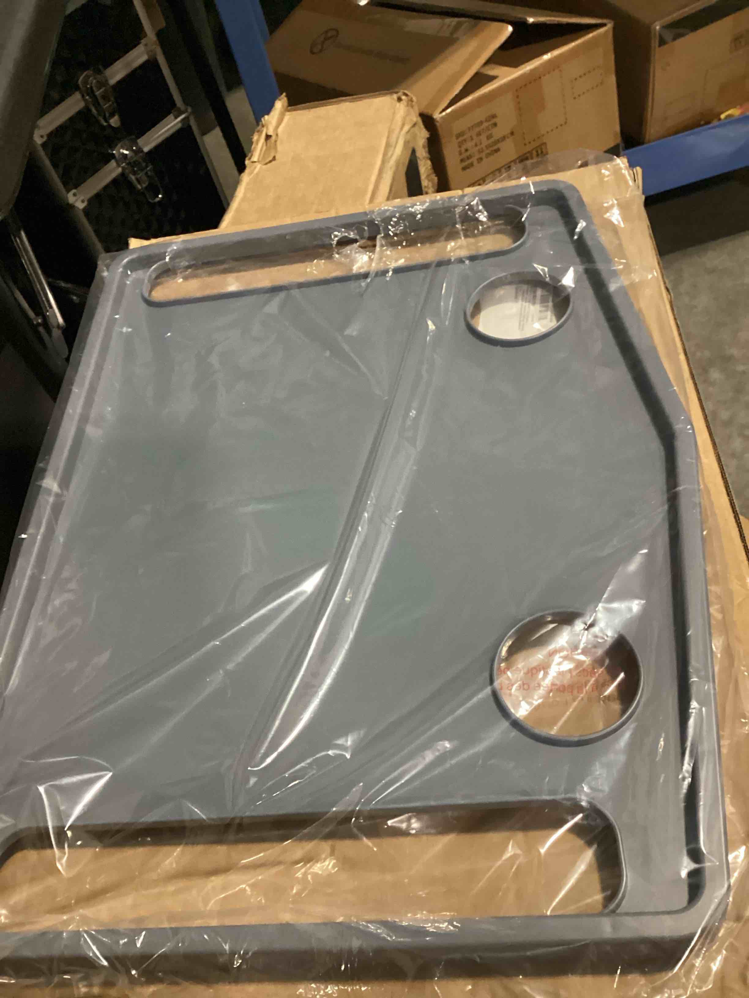 Condition photo showing Good Condition for walker tray table with 2 cup holders - universal trays for standard folding walkers - home mobility accessories by bluestone (gray)