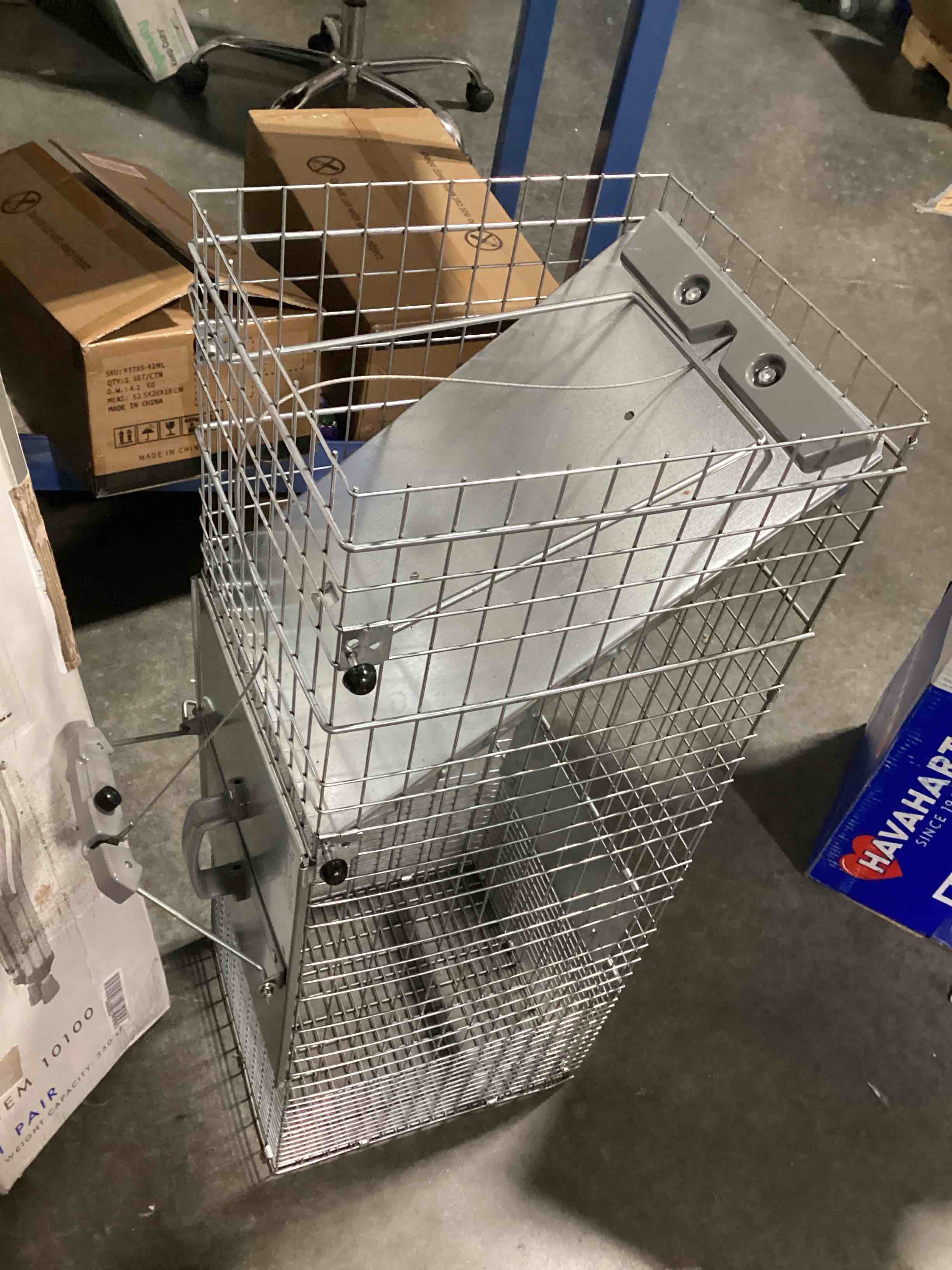 Condition photo showing Good Condition for havahart 1085 large 1-door easy set humane live animal trap for armadillos, cats, groundhogs, muskrats, opossums, raccoons, skunks - havahart live animal cage trap