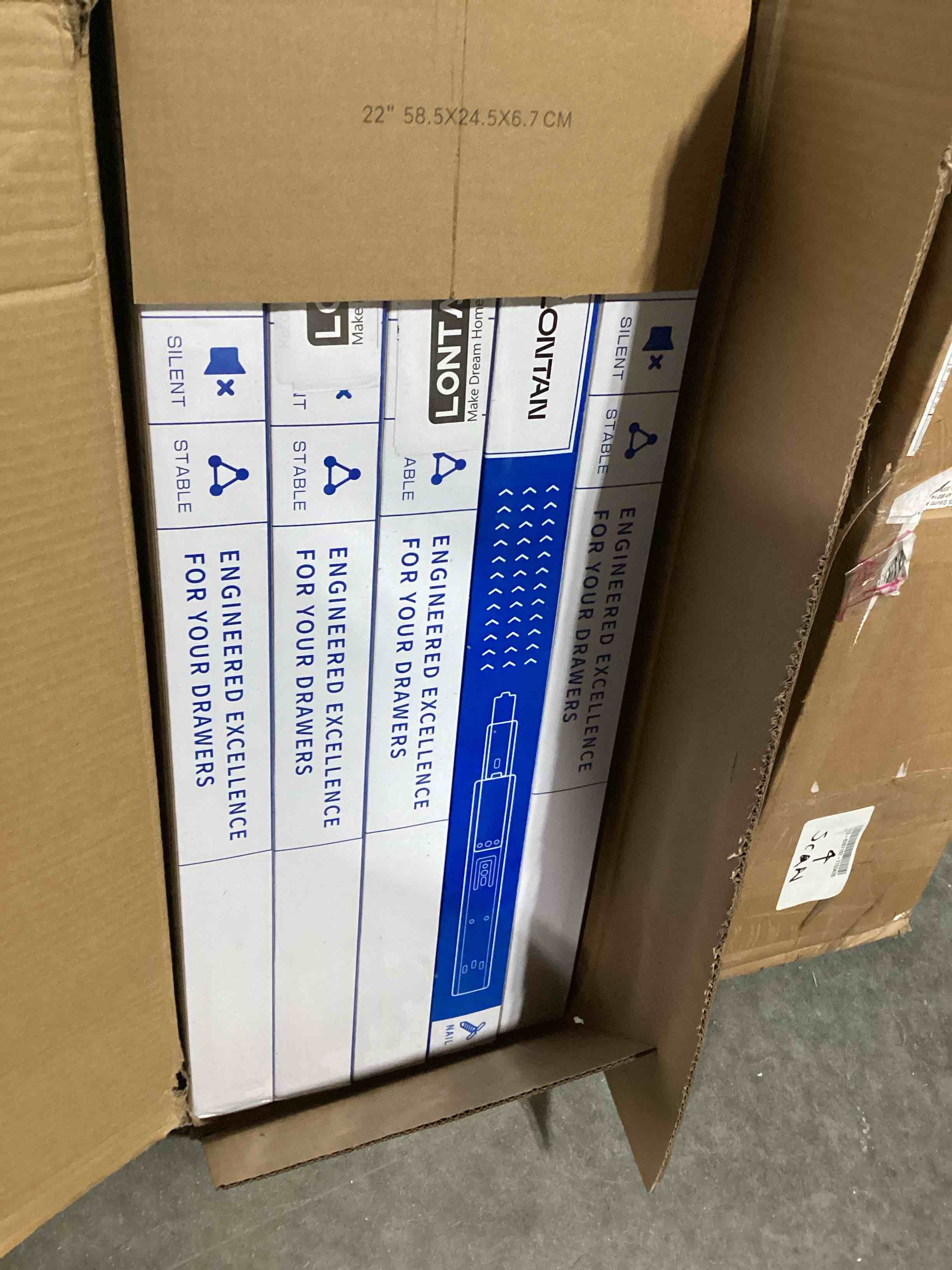 Condition photo showing Good Condition for lontan soft close drawer slides 22 inch side mount heavy duty cabinet drawer glides 10 pairs - ball bearing full extension kitchen cabinet rails 100 lb capacity silver-soft close 22 inch - drawer slide 10
