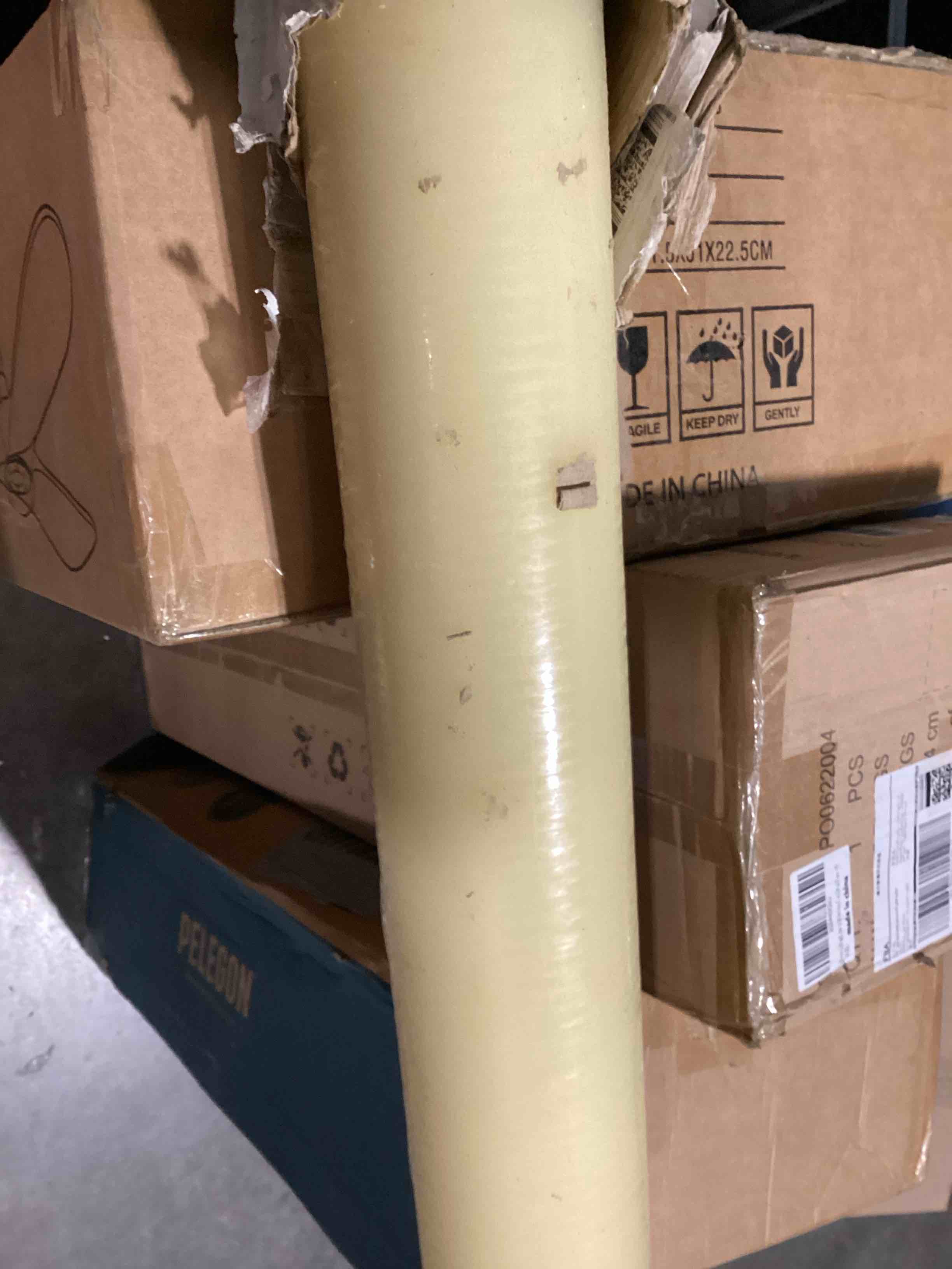 Condition photo showing As Is for tapemanblue carpet protection film 24" x 200' roll, self adhesive plastic carpet protector film with clean removal & easy unwind, durable protection tape to shield your surface from dirt and spills 24" x 200' (1 roll)