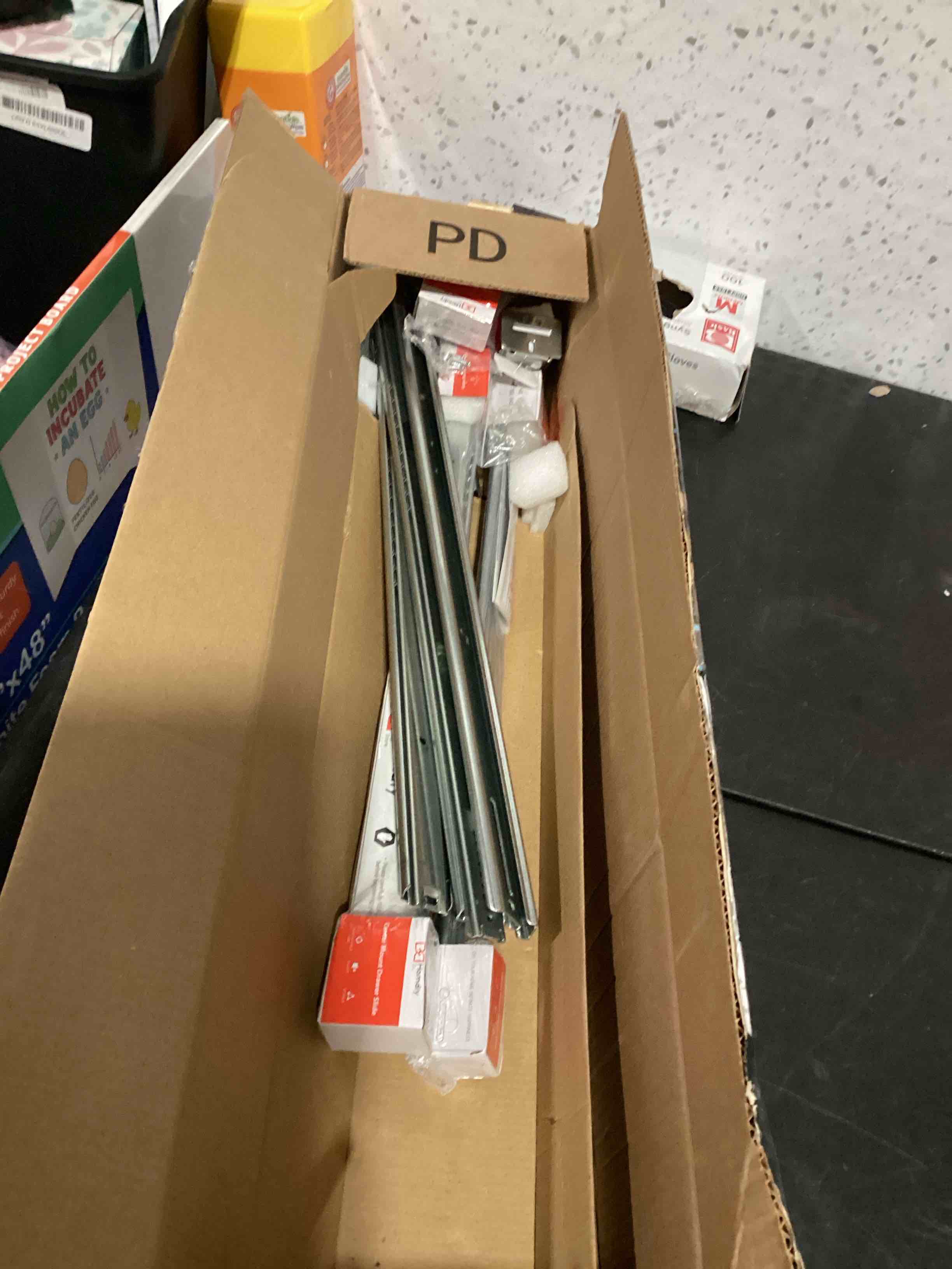 Condition photo showing As Is for homdiy 5 pcs 20 inch heavy duty center mount drawer slides for cabinet and dresser bottom mount drawer slides 3/4 extension glide track 20 inch 5 pack