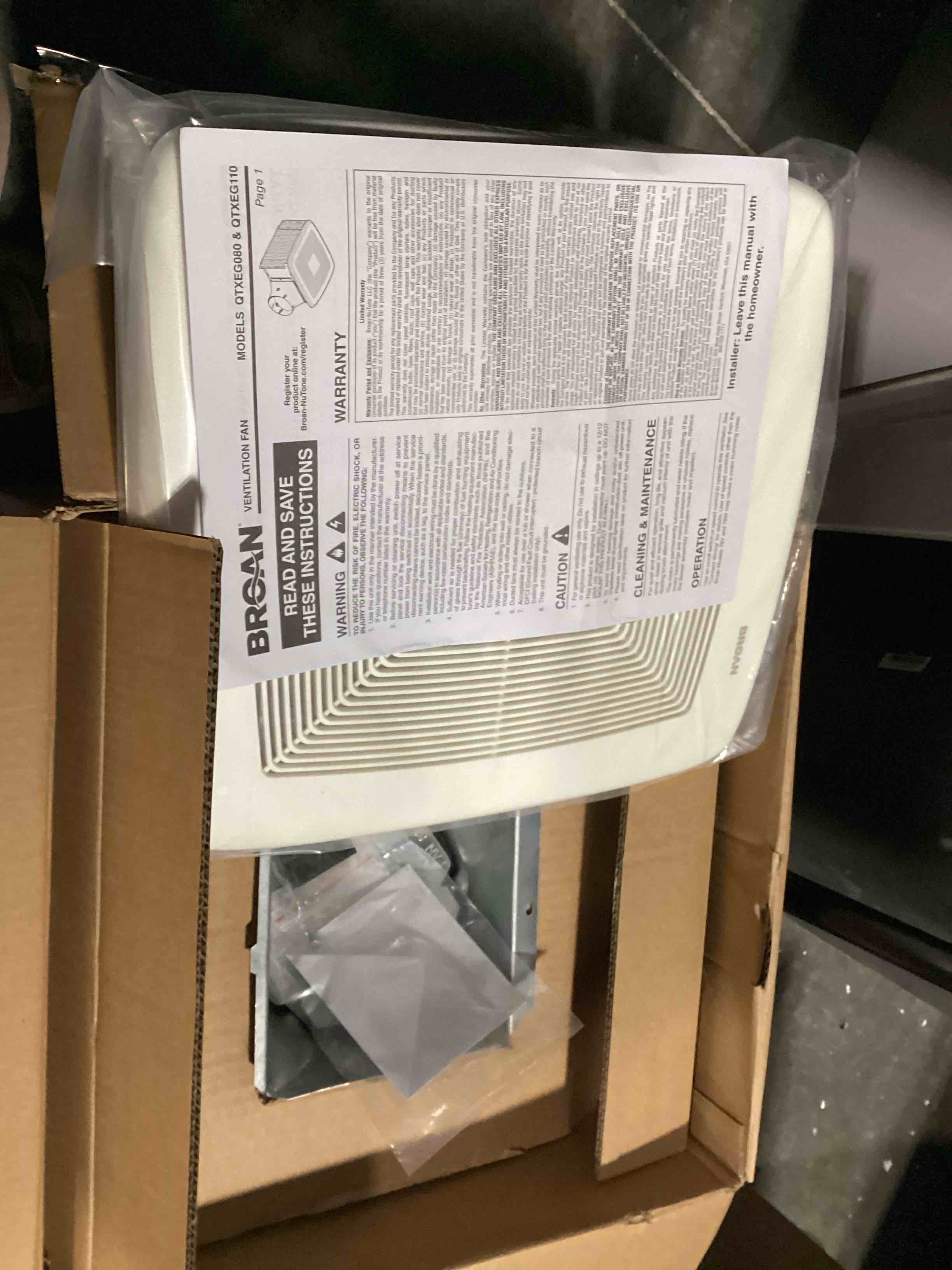 Condition photo showing Good Condition for qt series very quiet 80 cfm ceiling bathroom exhaust fan, .4 sones, energy star certified new ultra quiet 80 cfm