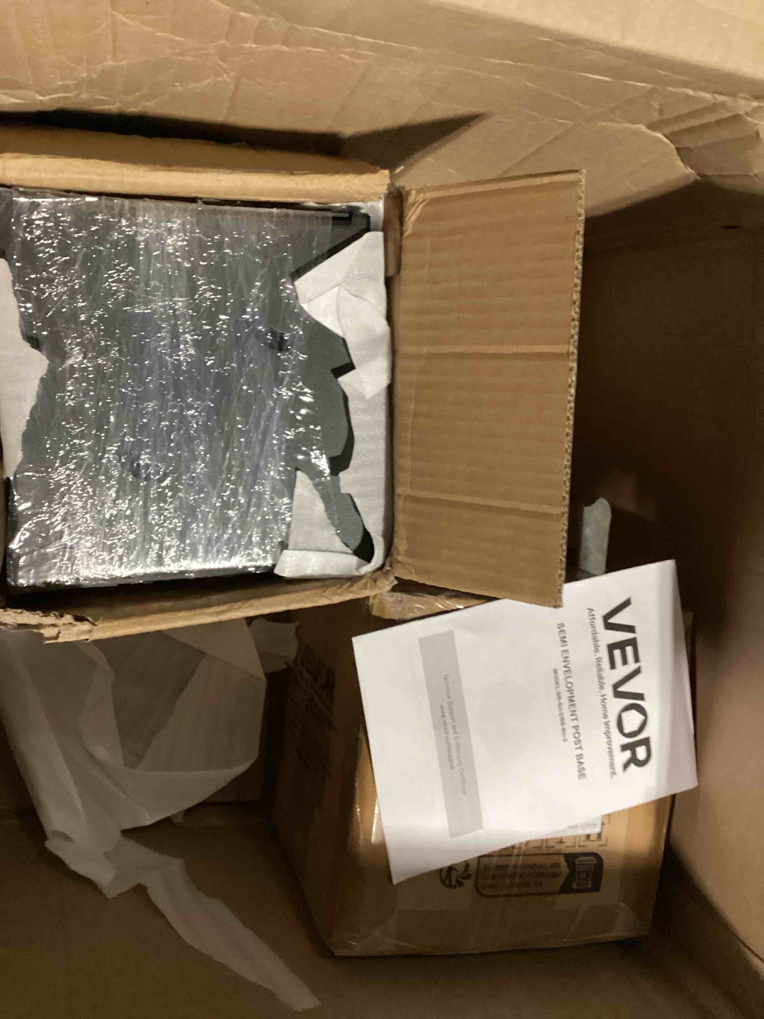 Condition photo showing Good Condition for vevor 8x8 post base 2 pcs, inner size 7.9x7.5 inch / 200x190 mm post brackets, heavy duty carbon steel decking posts, wood posts brackets for pavilion deck railing support deck base plate, black 8x8 2pc