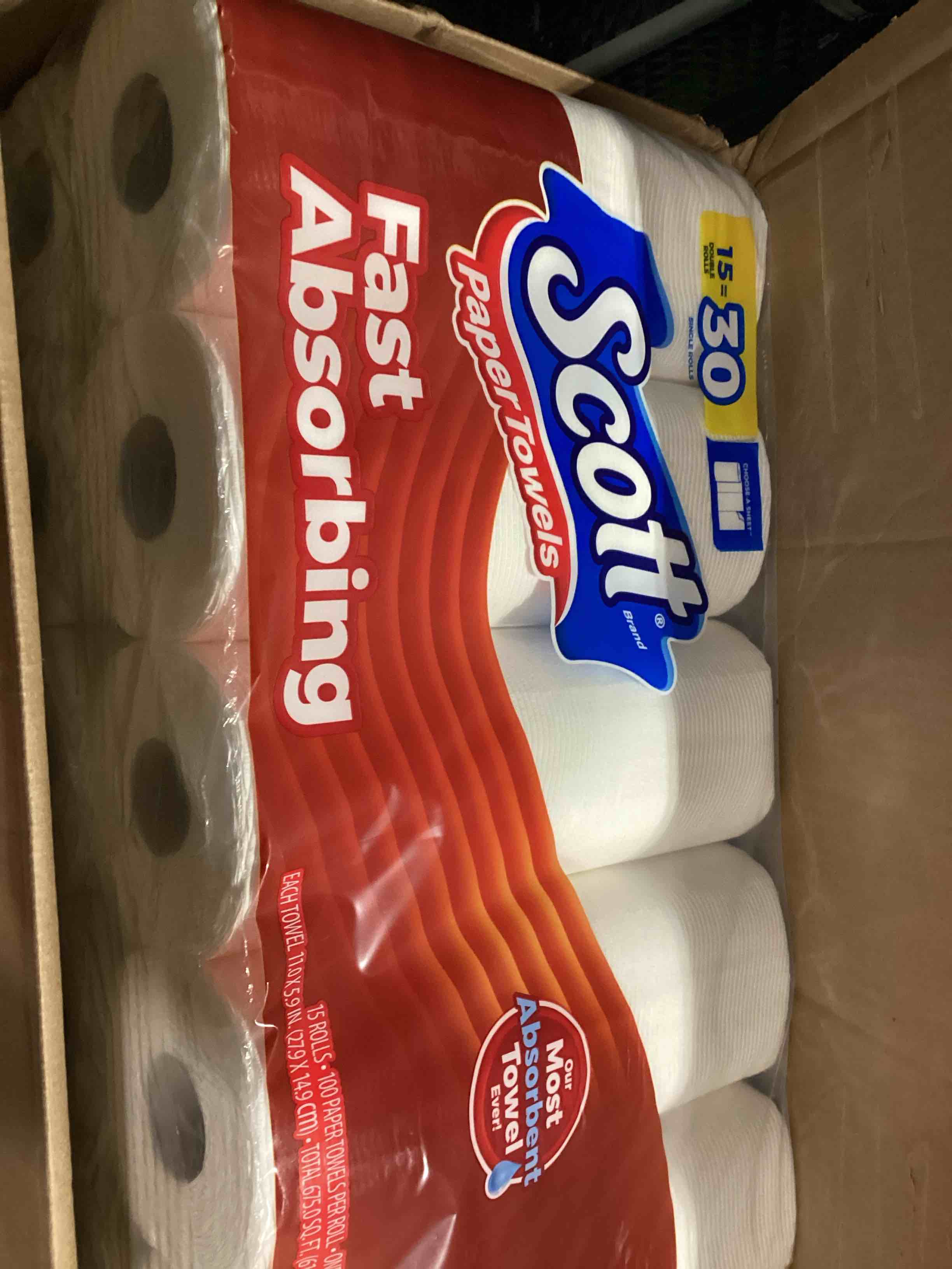 Condition photo showing New/Like New for scott paper towels, choose-a-sheet, 30 double pack of 15) = 30 regular rolls