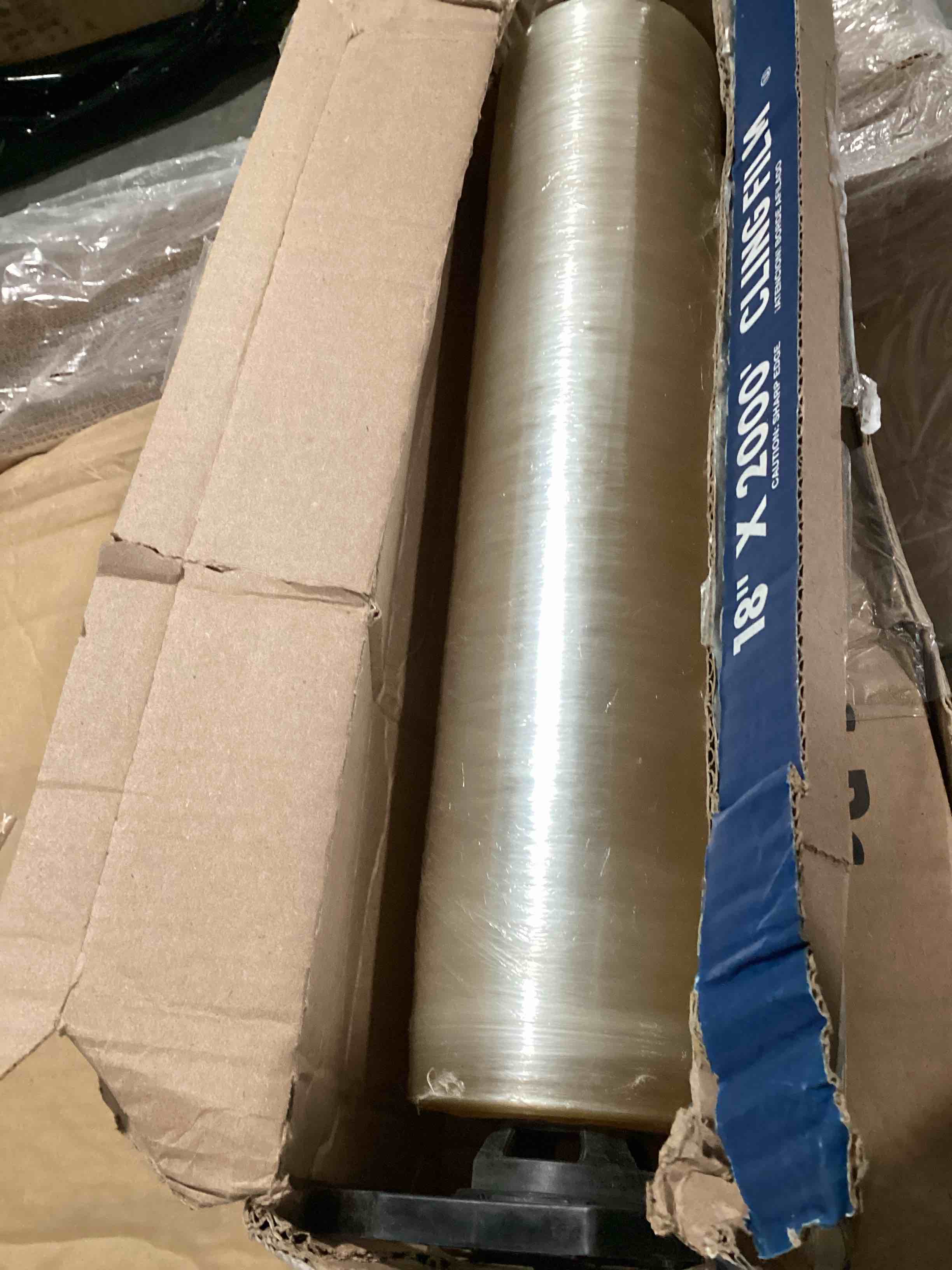 Condition photo showing Good Condition for boardwalk 7204 clear pvc food wrap film, 18" x 2000 ft roll