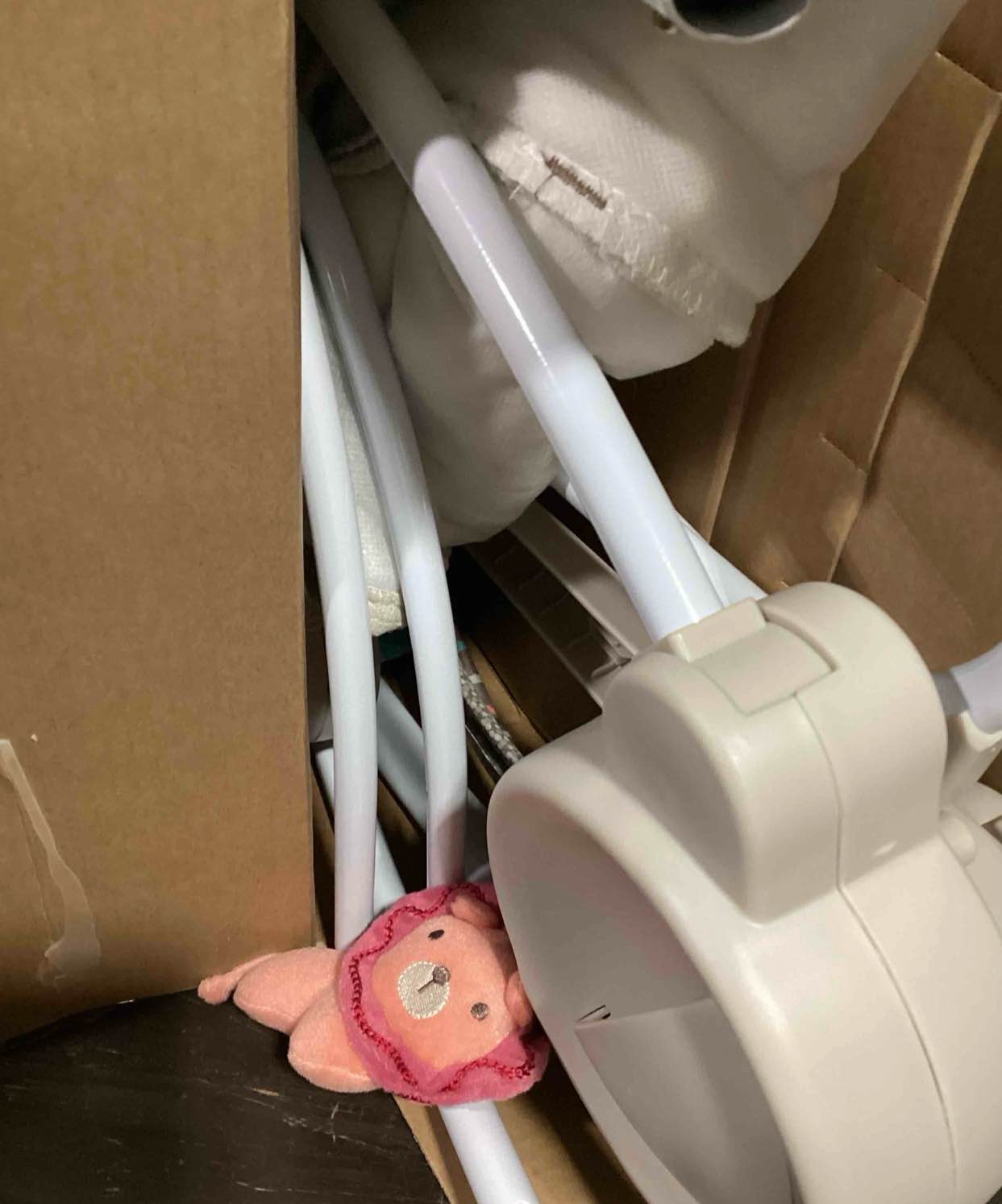 Condition photo showing Good Condition for ingenuity soothe 'n delight compact portable 6-speed plush baby swing with music, folds easy, 0-9 months 6-20 lbs (cozy kingdom)