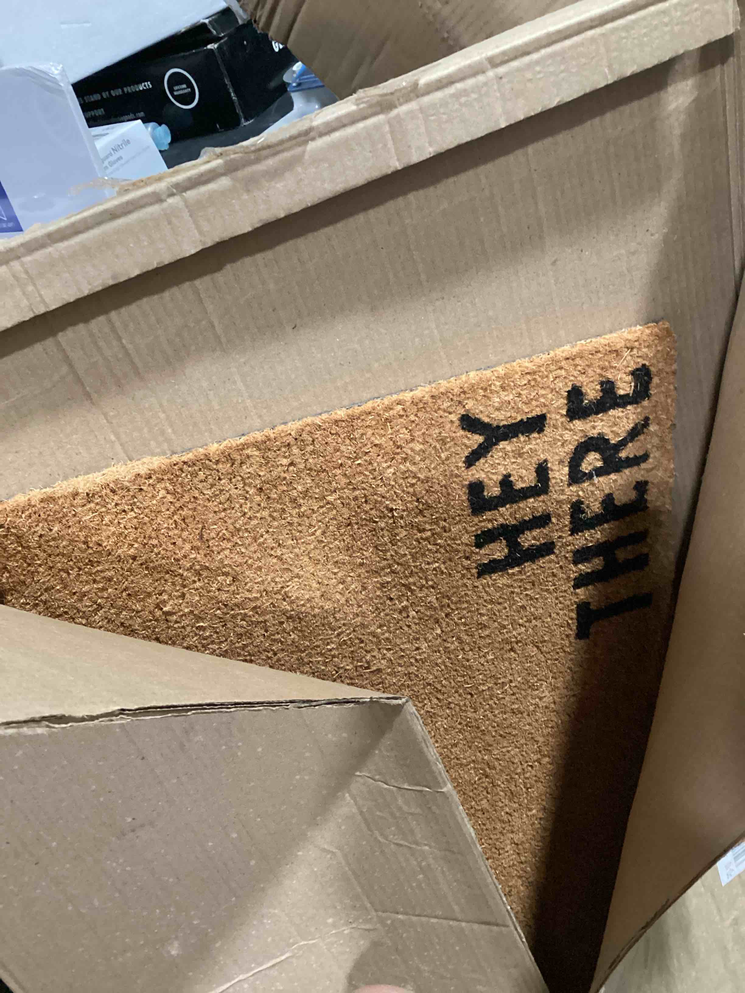 Condition photo showing Good Condition for calloway mills az100512436 take care/hey there doormat, 24" x 36", natural/black 2' x 3' (rectangular)
