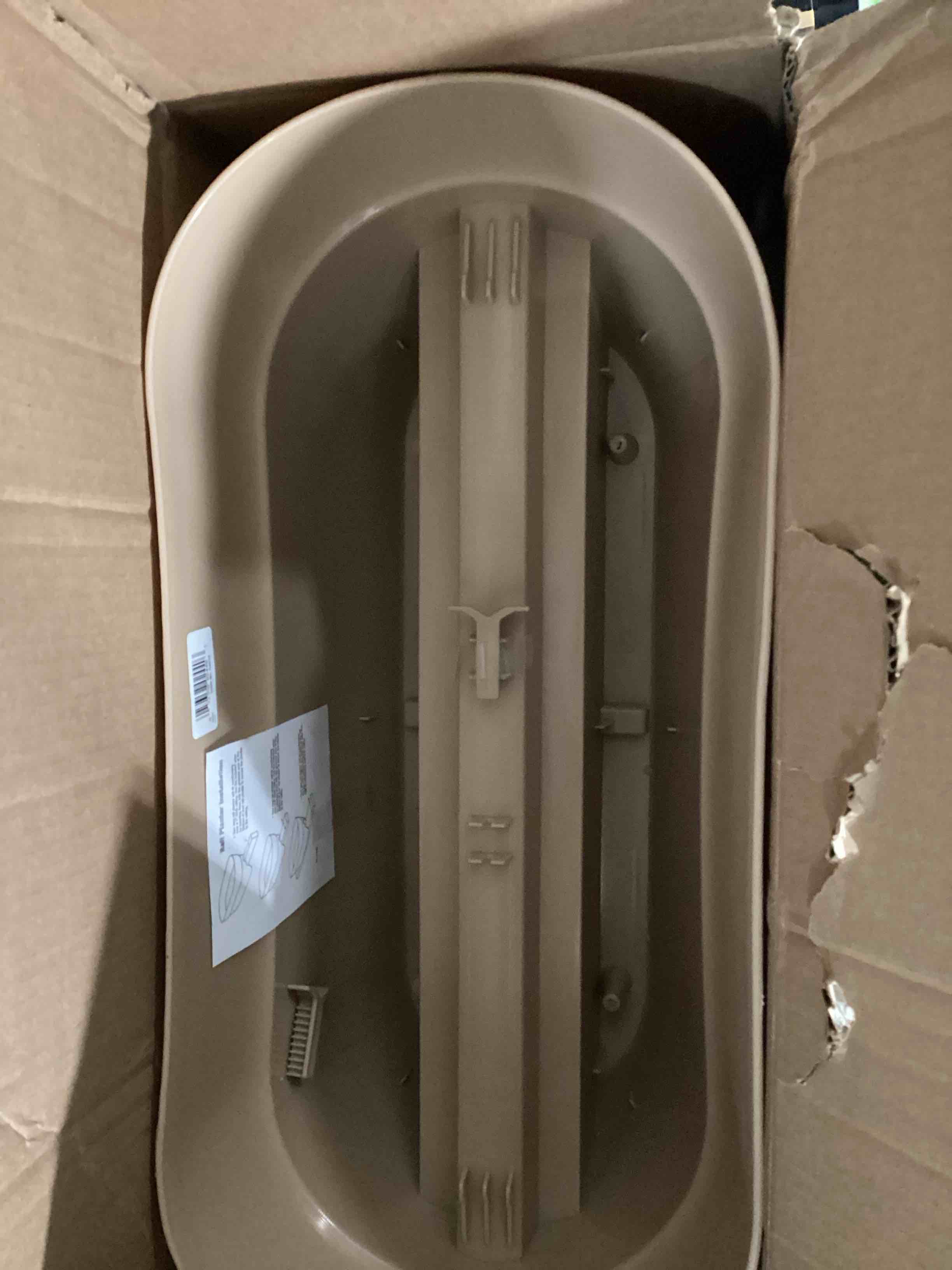 Condition photo showing Good Condition for emsco group bloomers railing planter with drainage holes – 24" weatherproof resin planter – sand sand 24.3 × 10.5 × 9.5 inches