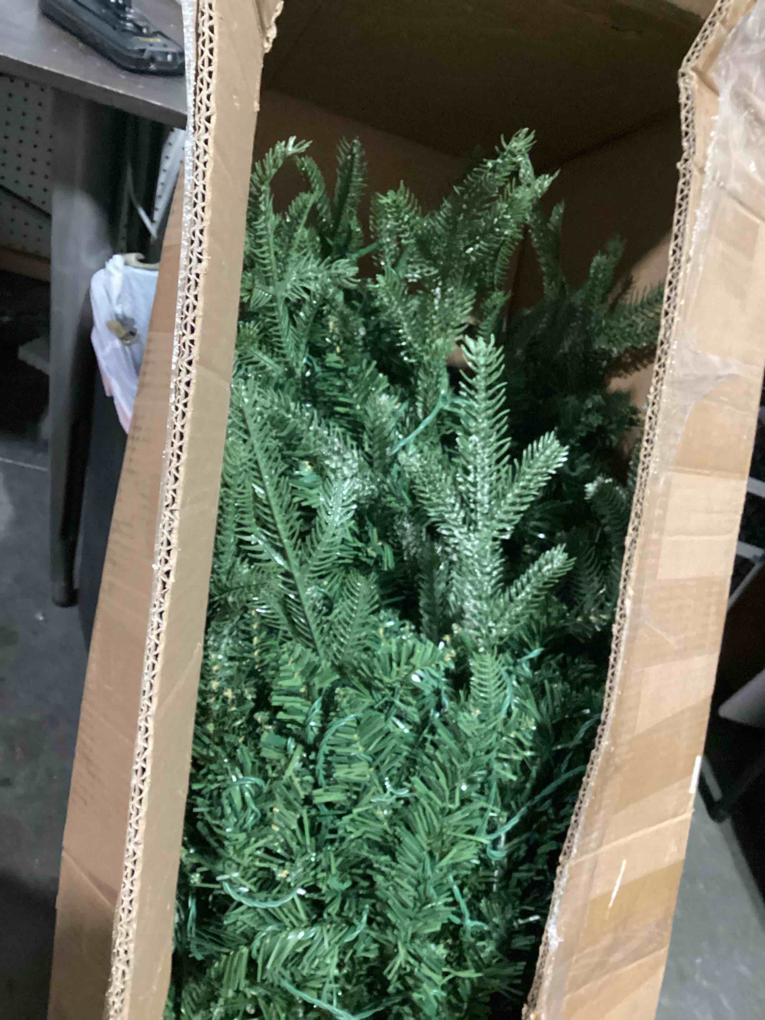 Condition photo showing Good Condition for yitahome pre-lit aspen fir artificial christmas tree 6.5ft with remote, layered christmas tree with crystal decorations, noble holiday decor with 900 pe & pvc mixed branch tips, 500 lights, green green with crystal decor 6ft 6in