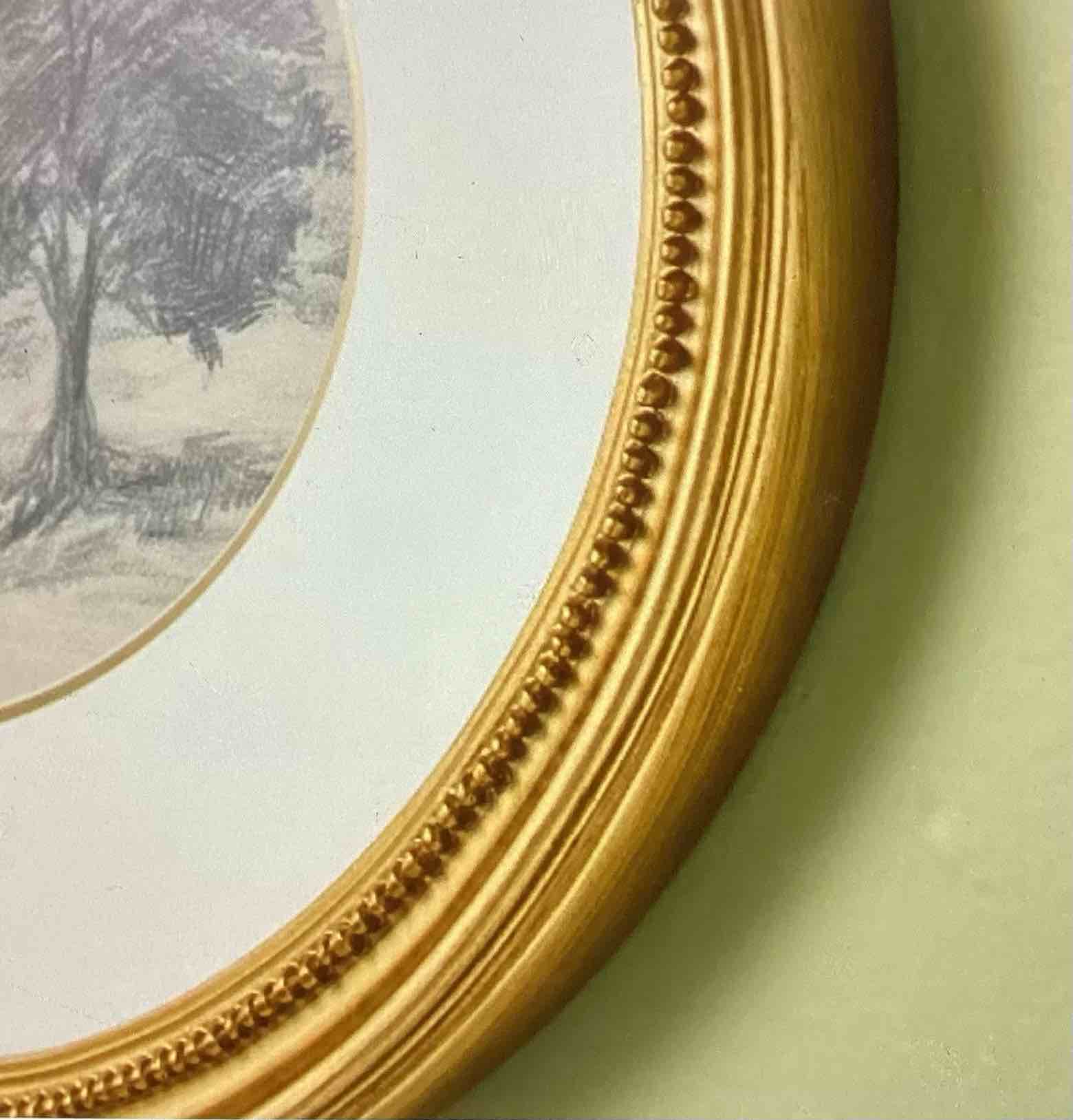 Condition photo showing New/Like New for  hearth & hand with magnolia 12” x 16” horizontal oval landscape sketch green wall art