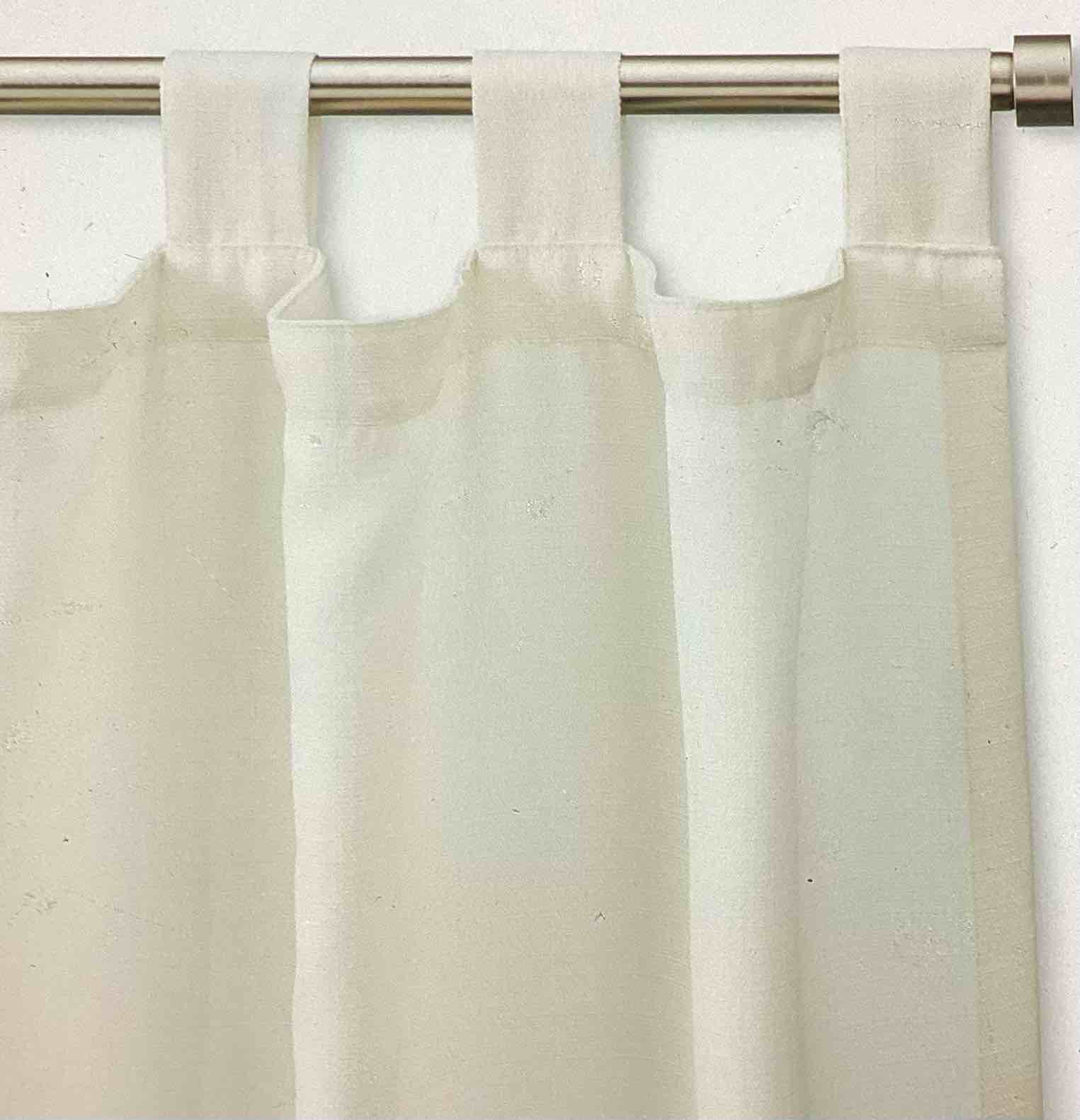 Condition photo showing As Is for 36 inch to 66 inch dauntless curtain rod brushed nickel – threshold: adjustable steel single rod, 20 pound capacity so