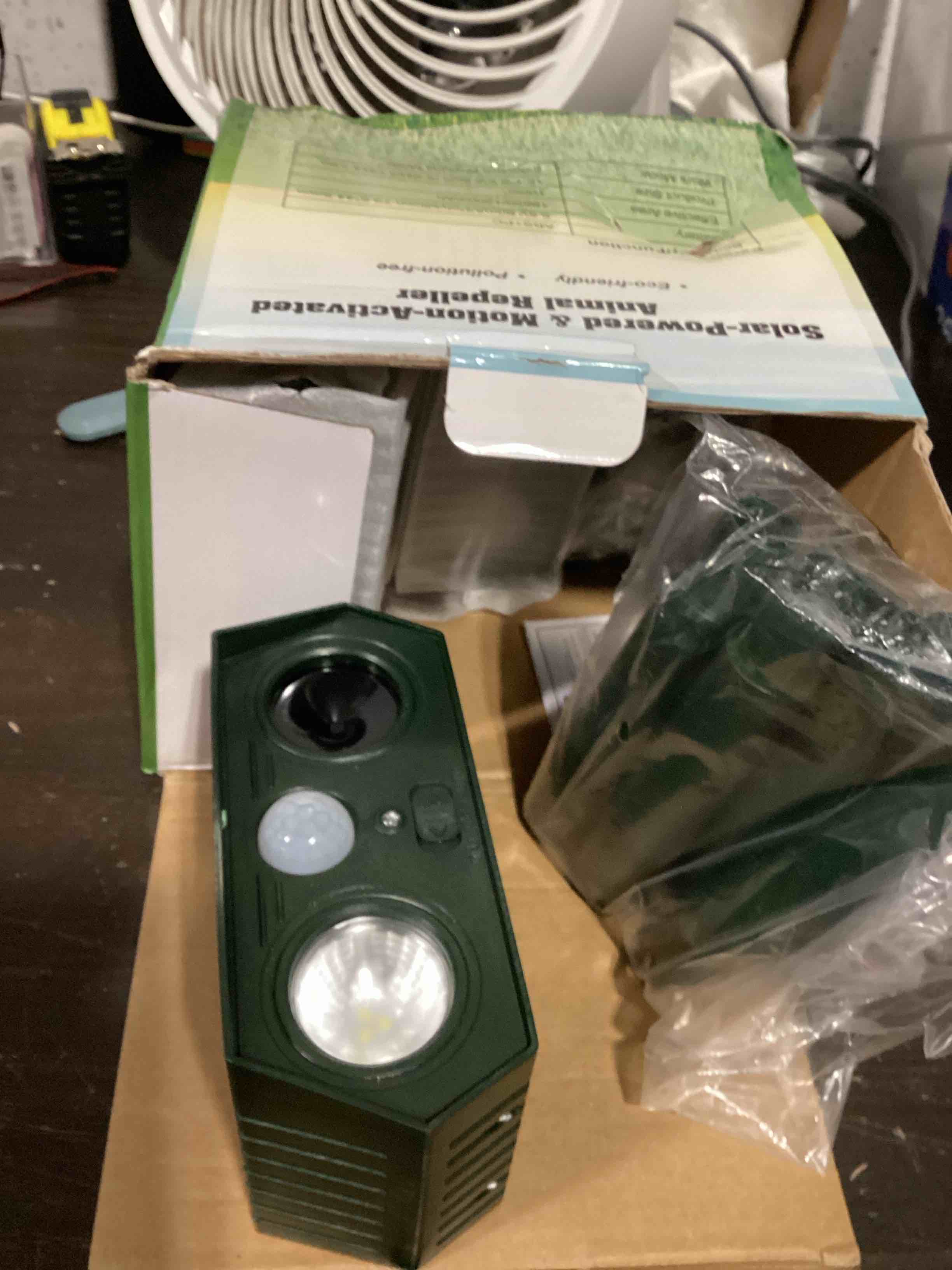 Condition photo showing Good Condition for 2026 sonic fortress pro deer repellent outdoor,solar ultrasonic animal repeller with motion activated strobe light to keep squirrel raccoon rabbit cat pests out of yard skunk deterrent (4pack)