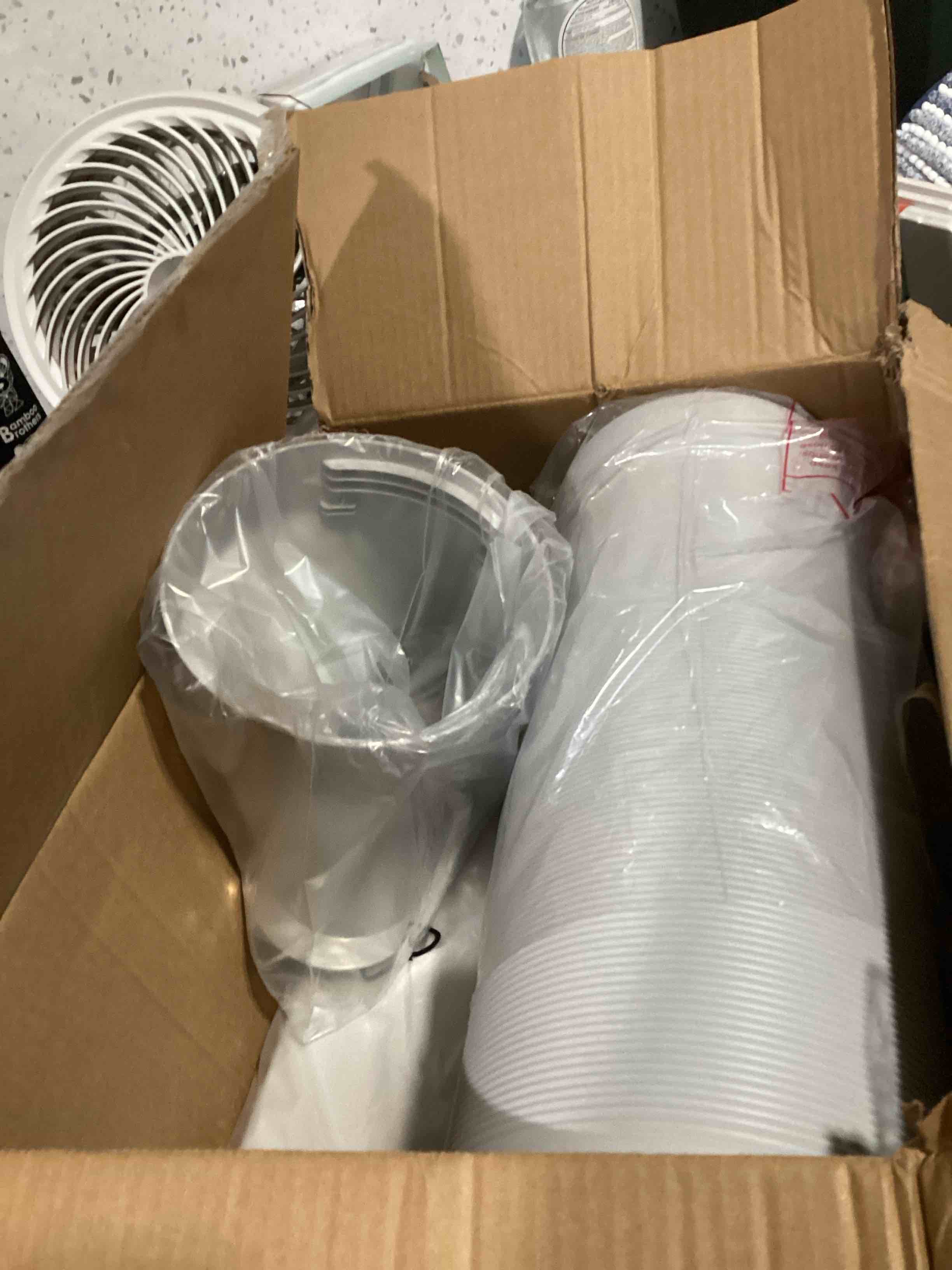 Condition photo showing Good Condition for portable air conditioner window vent kit with 5.9” exhaust hose adjustable portable ac window kit for ducting universal portable ac seal panel for horizontal&vertical window 5.9"/62" panel set&78" length hose