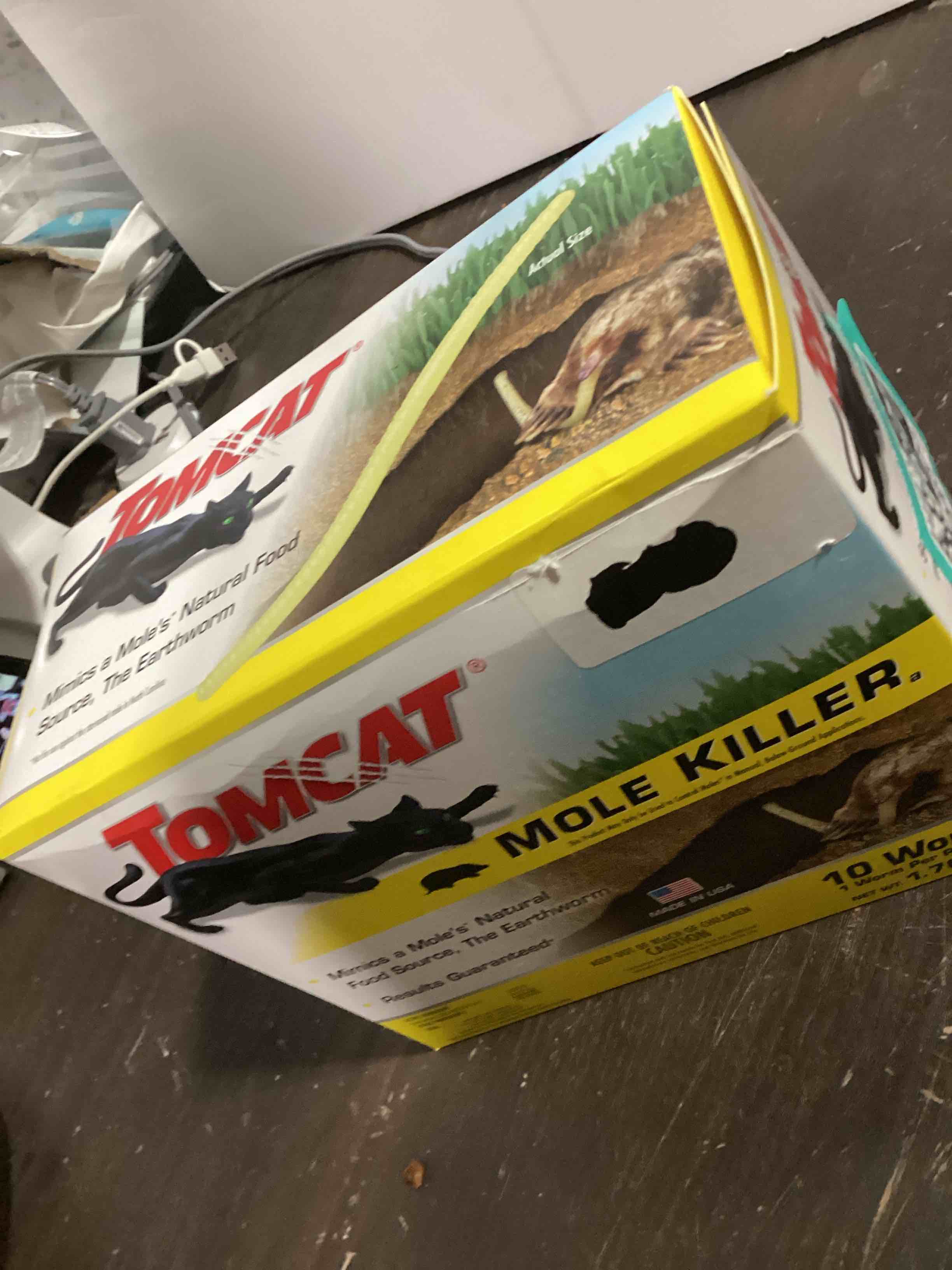 Condition photo showing New/Like New for tomcat mole killer(a) - mimics natural food source, kills with a single feeding, mole killer for lawns and yards, 10 worm baits worm bait 1-pack