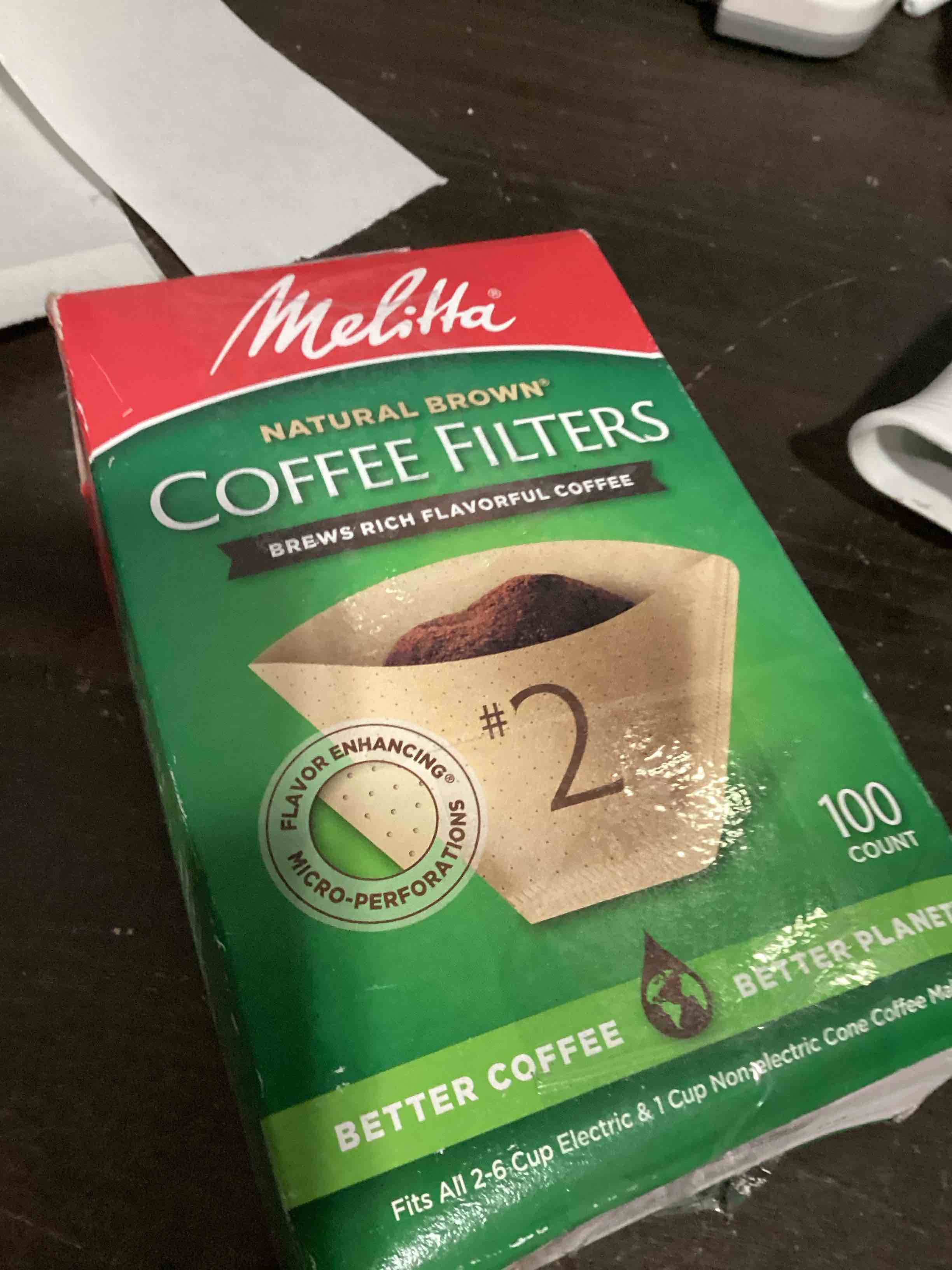 Condition photo showing Good Condition for melitta 100ct coffee filters - natural brown: compatible with 4-6 cup makers, disposable paper
