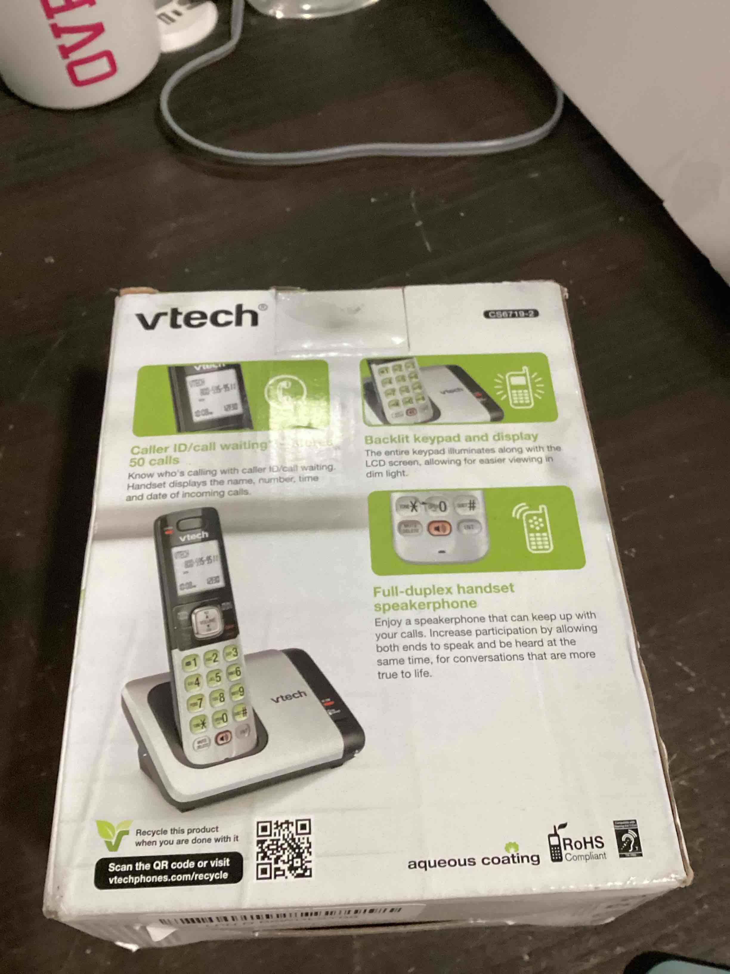 Condition photo showing Good Condition for vtech cs6719 dect 6.0 cordless phone with caller id/call waiting, 1 cordless handset, silver/black