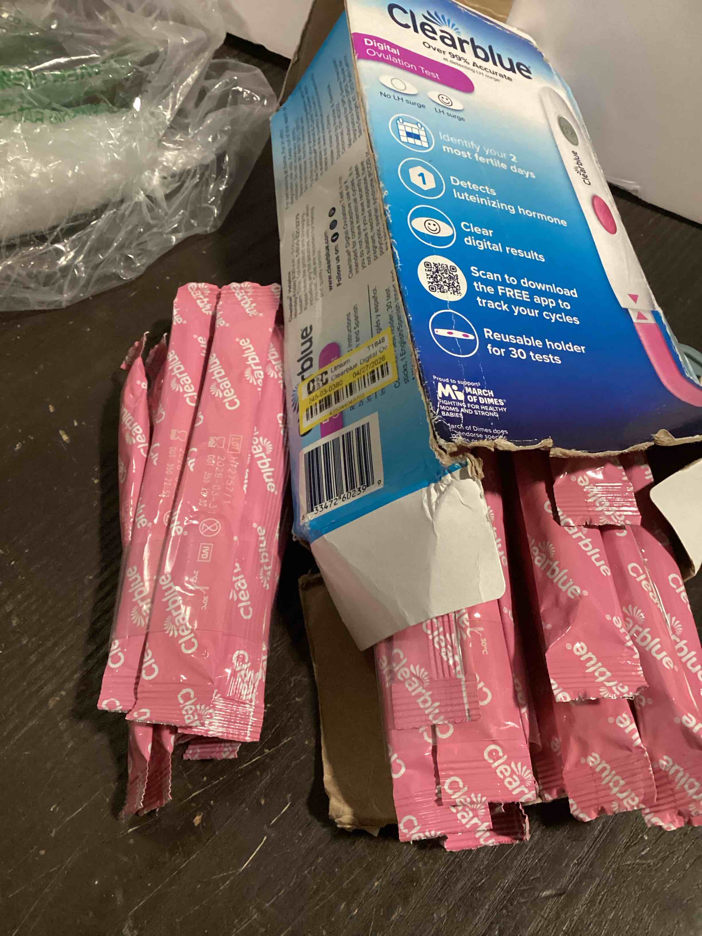 Condition photo showing As Is for clearblue digital ovulation test, 30 count 30 count (pack of 1) dot 30