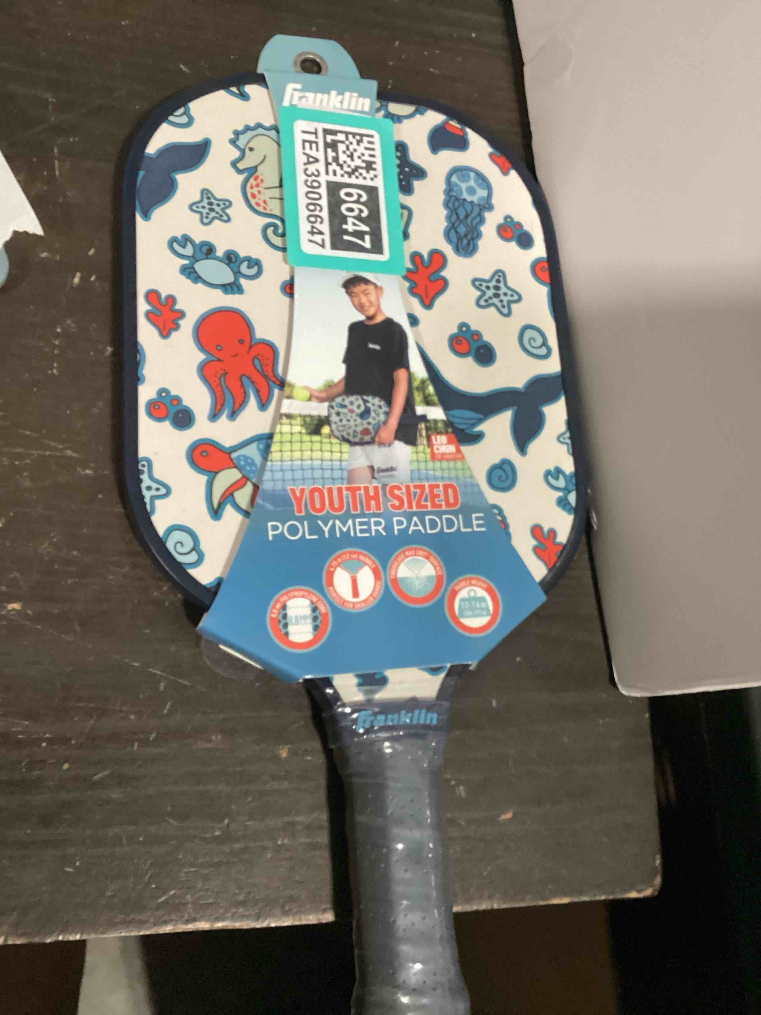 Condition photo showing New/Like New for franklin you sized polymer paddle sea creatures, graphic pickleball 