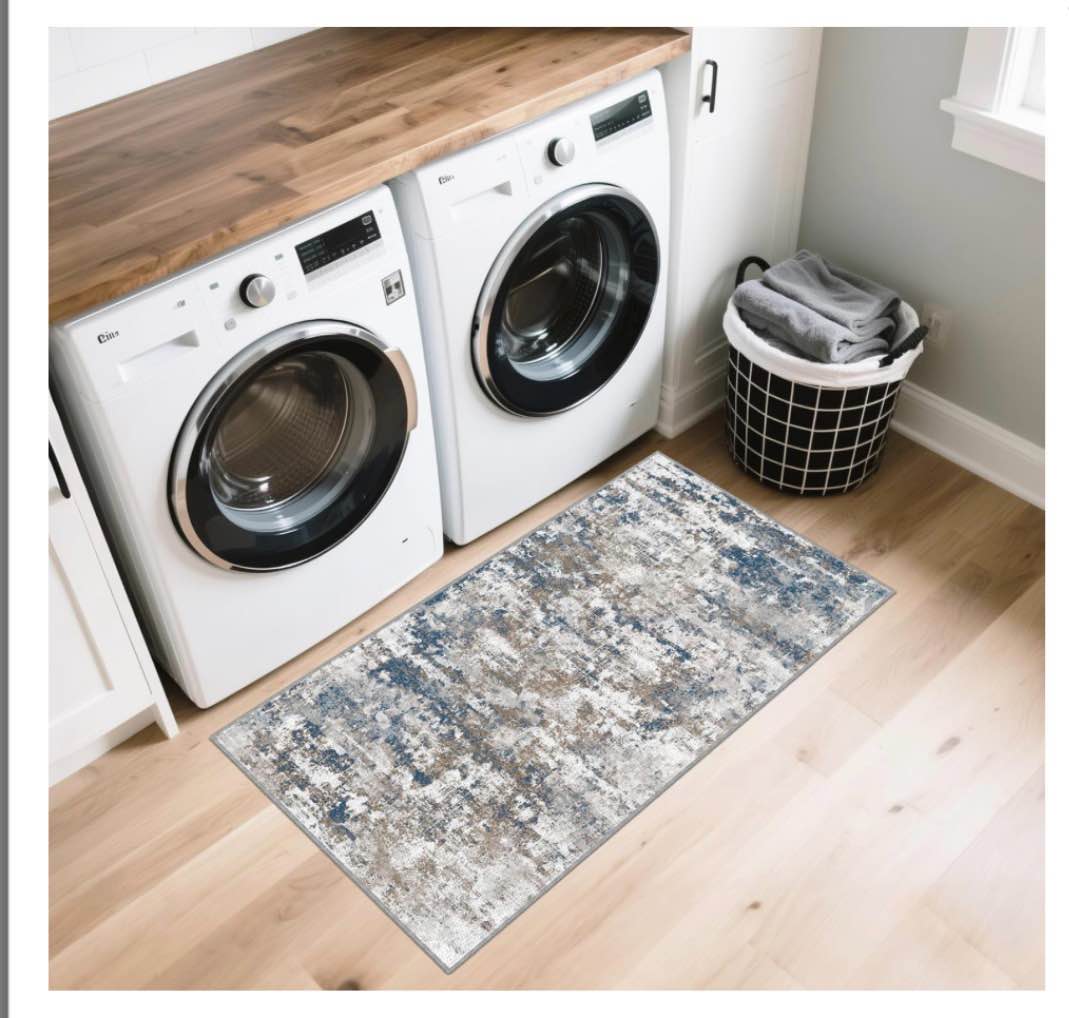 Condition photo showing Good Condition for ttelephant runners for hallways ultra non-slip 2x4 washable kitchen rug abstract tear and stain resi