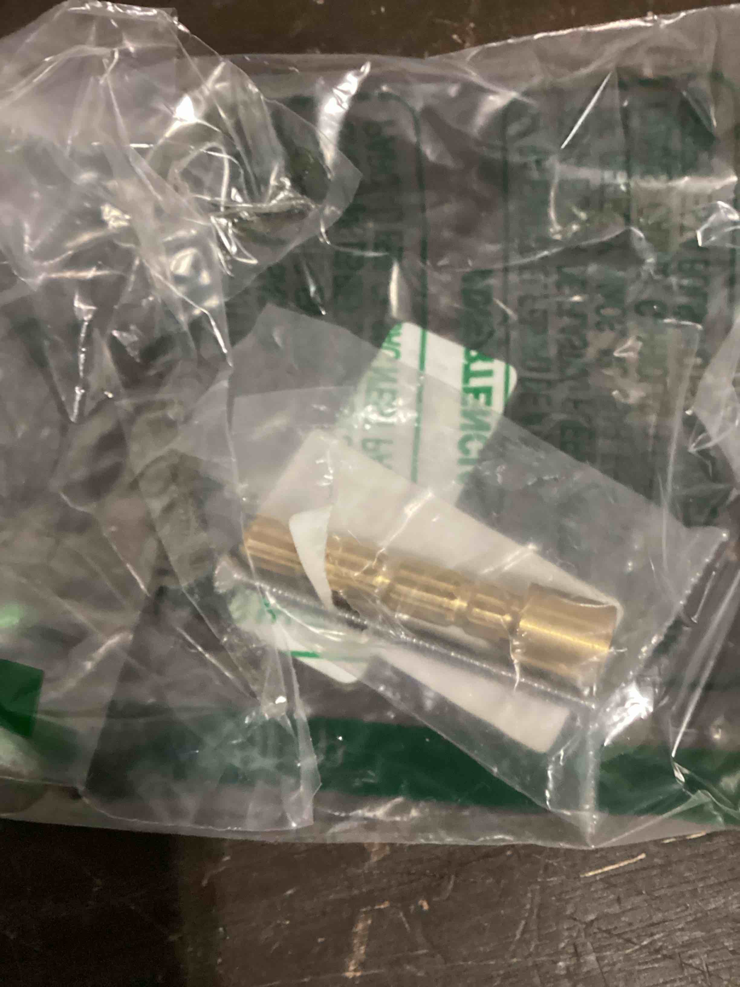 Condition photo showing Good Condition for alitz compatible with pfister faucet stems with a 12-point broach. 2.5-inch female brass stem extension for shower valves. includes 10-24 screw for secure installation.