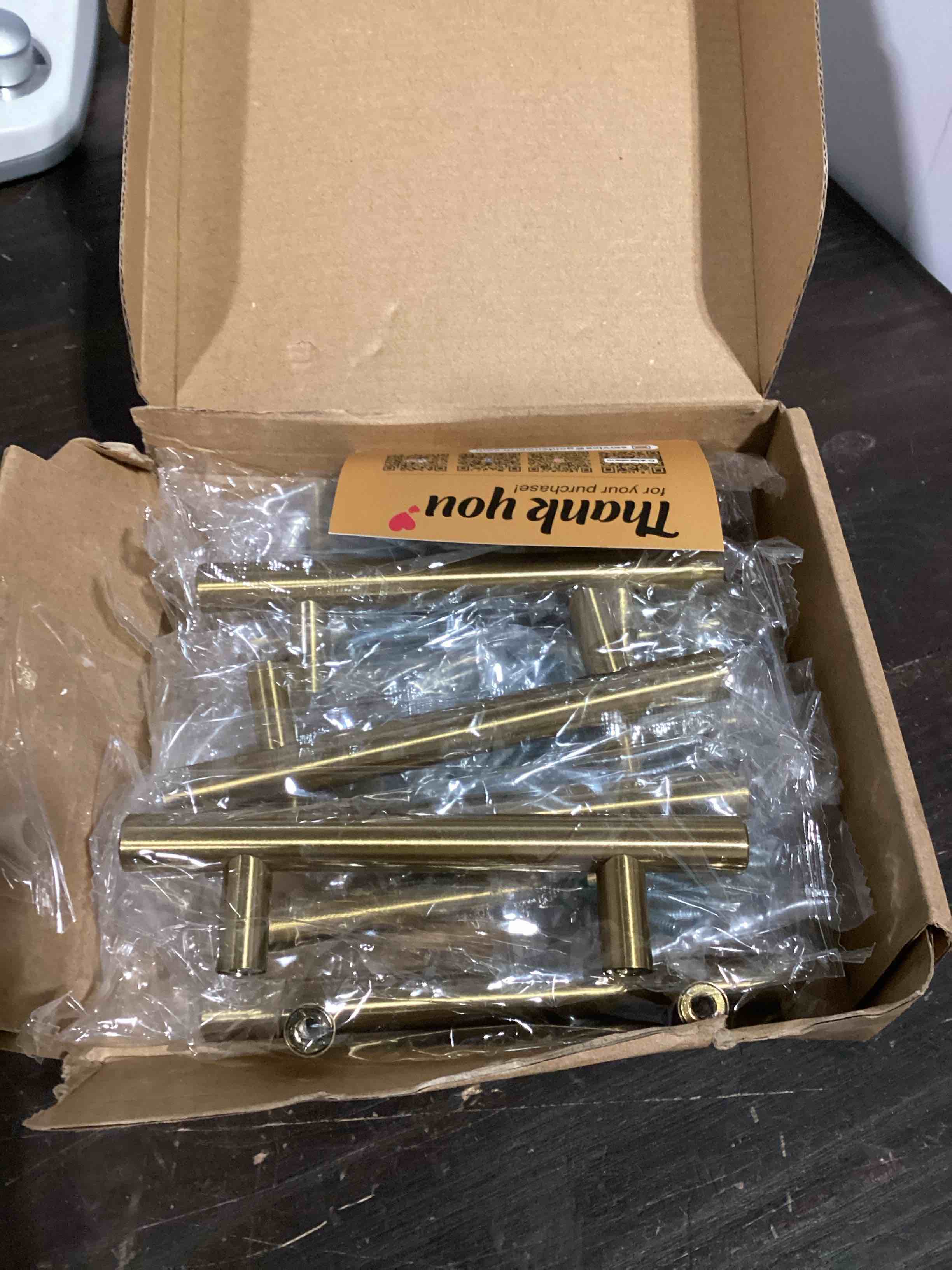 Condition photo showing Good Condition for goldenwarm 10 pack 3 inch gold cabinet handles brushed gold cabinet pulls stainless steel drawer pulls, durable kitchen cabinet handles - bathroom bedroom dresser handles easy diy upgrade 3 inch hole centers gold 10