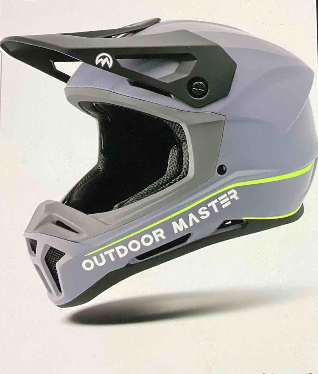 OutdoorMaster Full Face Mountain Bike Helmet for Men & Women - Durable, Impact Resistant, Ventilated, Adjustable Visor - Downhill Race BMX MTB Helmet