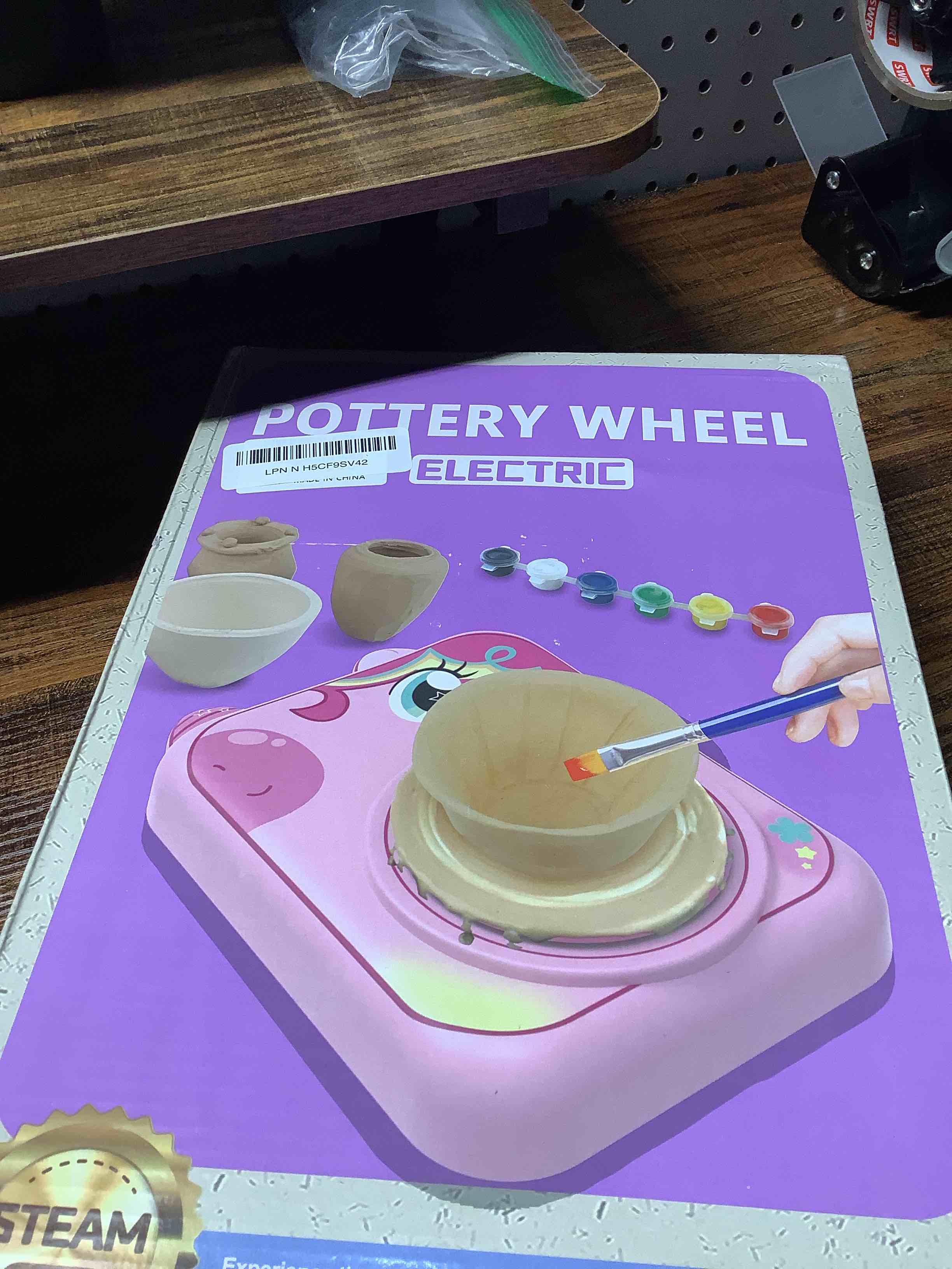 Condition photo showing Good Condition for Pottery Wheel for Kids, Girls Arts and Crafts Toys for Kids Ages 8-12,Pottery Craft Kit with 3 Pack Air-Dry Clay, Art Supplies for Kids Toys Girls Birthday Gift for 6 7 8 9 10 11 12+ (Pink)