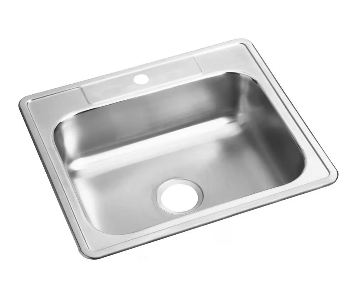 Dayton D125221 Single Bowl Drop-in Stainless Steel Sink 25 x 22 x 6.5625"