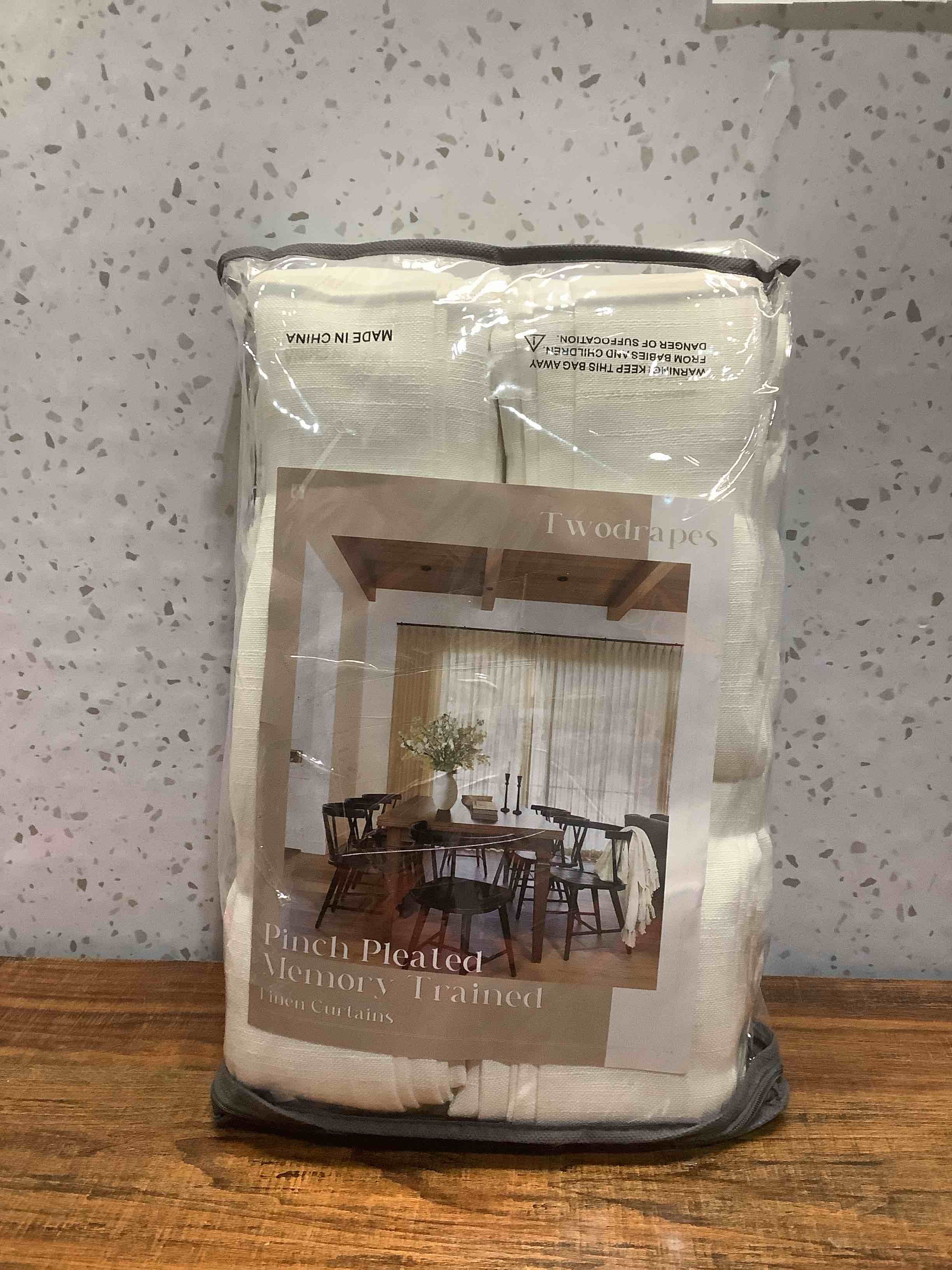 Condition photo showing Good Condition for Pinch Pleated Linen Curtains 108 Inches Long for Living Room 2 Panels Set Cream Ivory Flax Double Pleated Drapes Back Tab Neutral Boho Ceiling Floor 108 Inch Window Curtains Bedroom Natural Birch Natural 40"W x 108"L (Pack of 2)