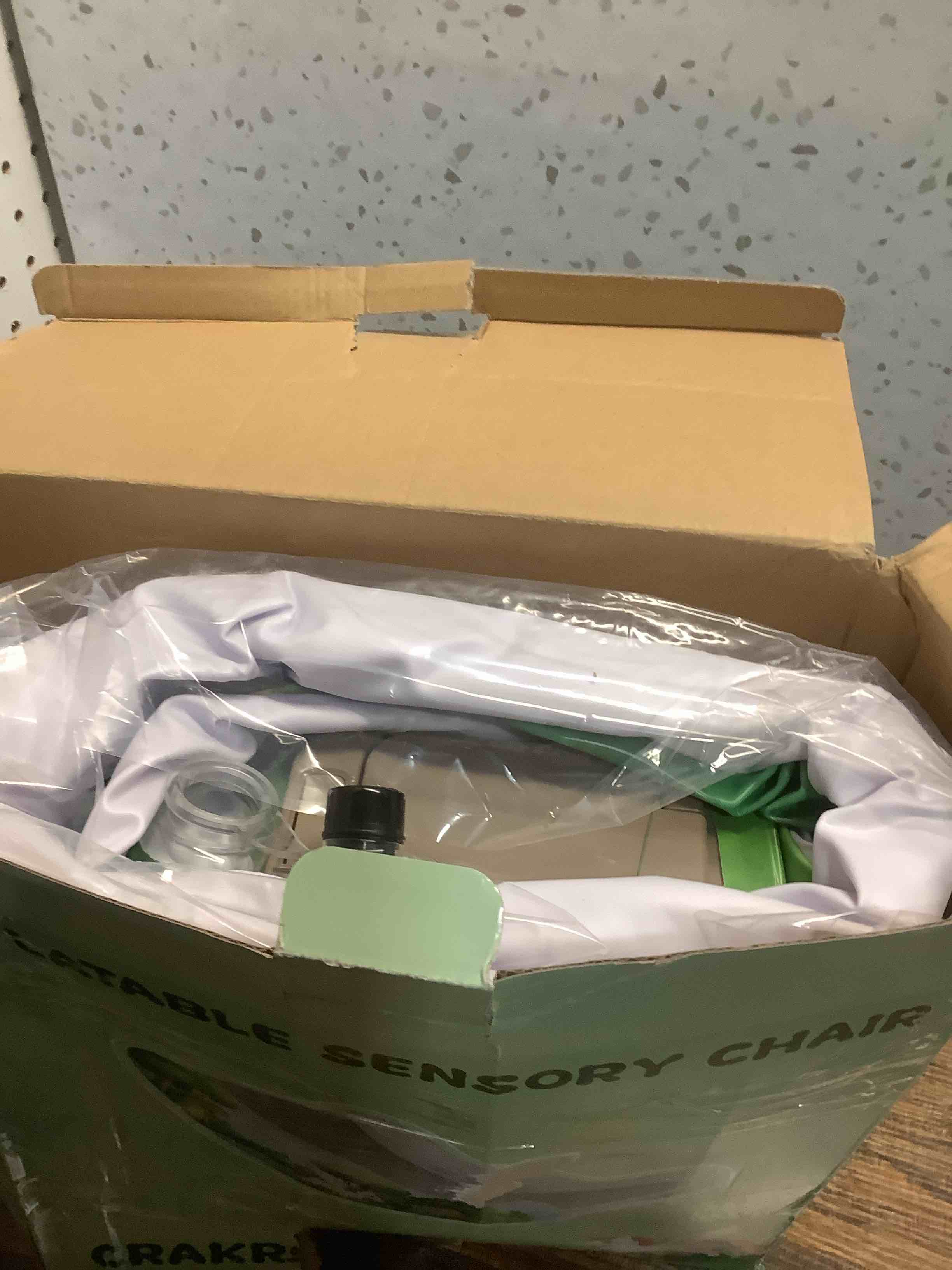 Condition photo showing Good Condition for Sensory Chair for Kids, Inflatable Rocking Chair for Kids with Autism & ADHD, Air Cloud Rocker for Toddler as 3 4 5 6 7 8 Year Old Boy Girl Gifts, Autism Sensory Products Training Body Coordination Grey