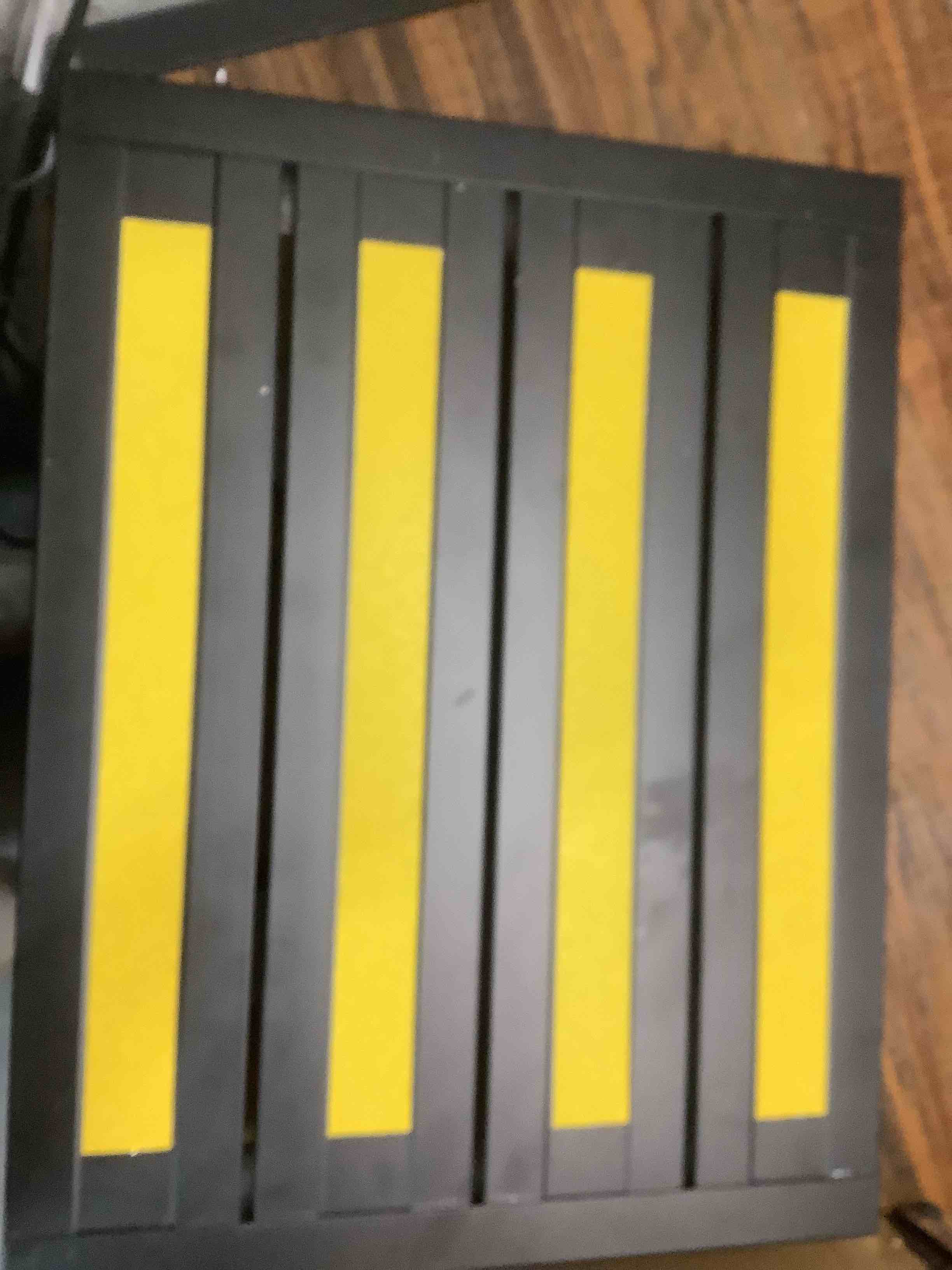 Condition photo showing Good Condition for Adjustable Height Aluminum RV Step, Stable Foldable Platform Step Stool, Supports Up to 1,000 lb, Non-Slip Rubber Feet and Platform Mat, Easy to Carry (Black)