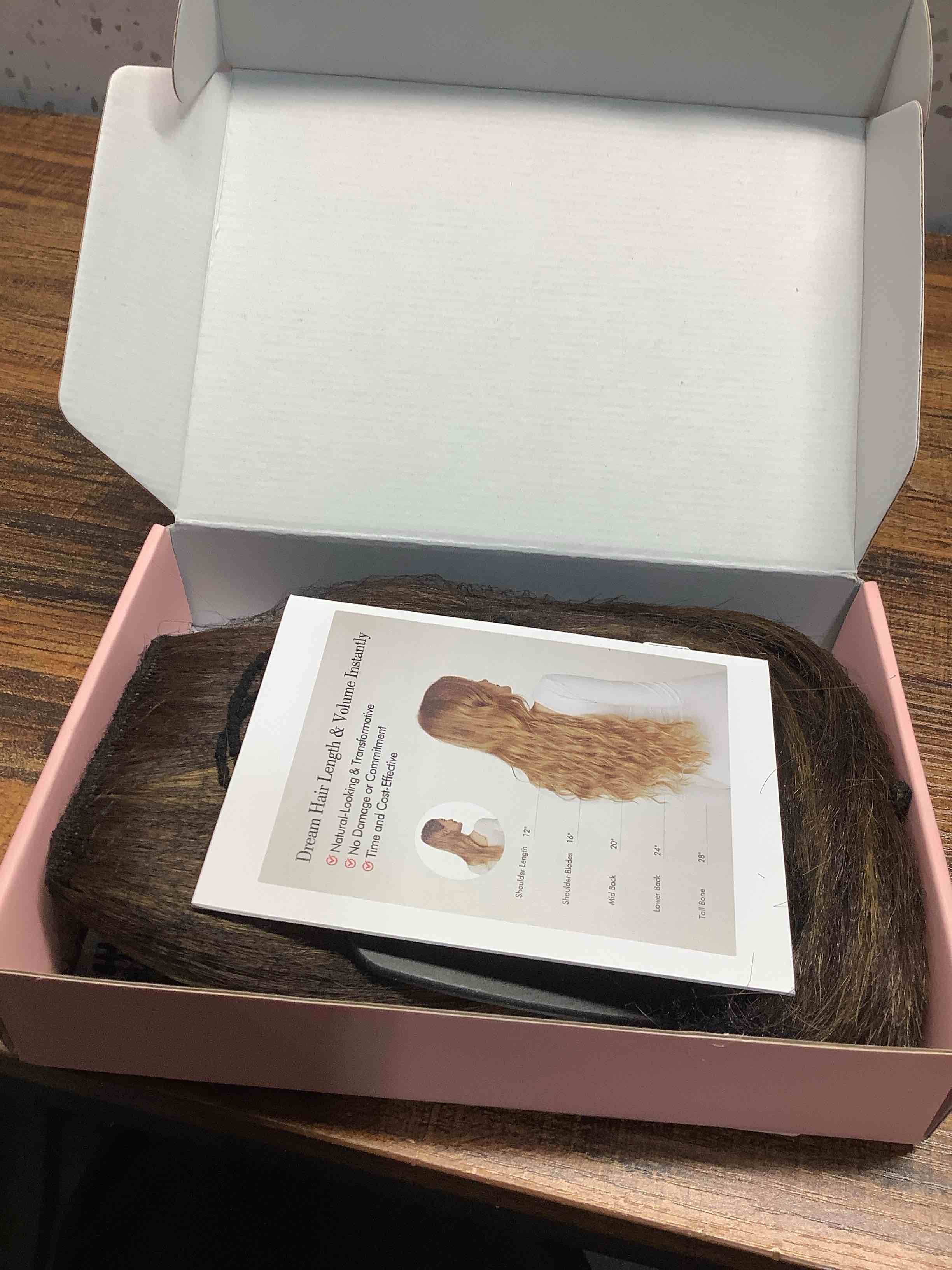 Condition photo showing Good Condition for Hair Extensions, 10" Short Clip in Hair Extensions 4PCS Straight Natural Soft Synthetic Hairpiece for Women- Golden Blonde with Highlights 10 Inch Dark Brown with Highlights