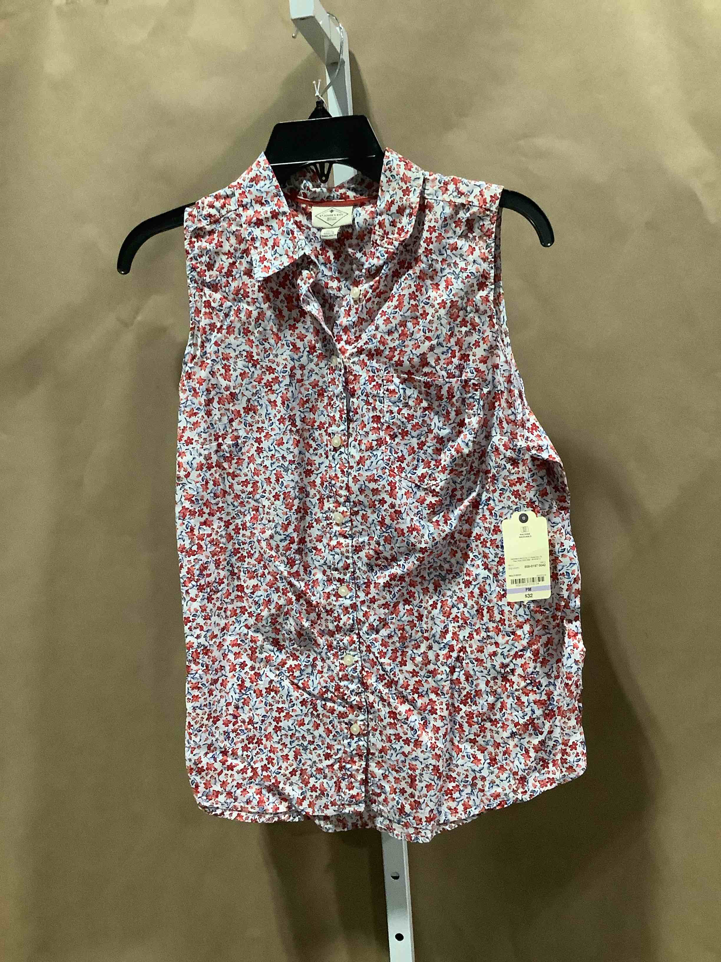 st john’s bay sleeveless button down petite size x-large 