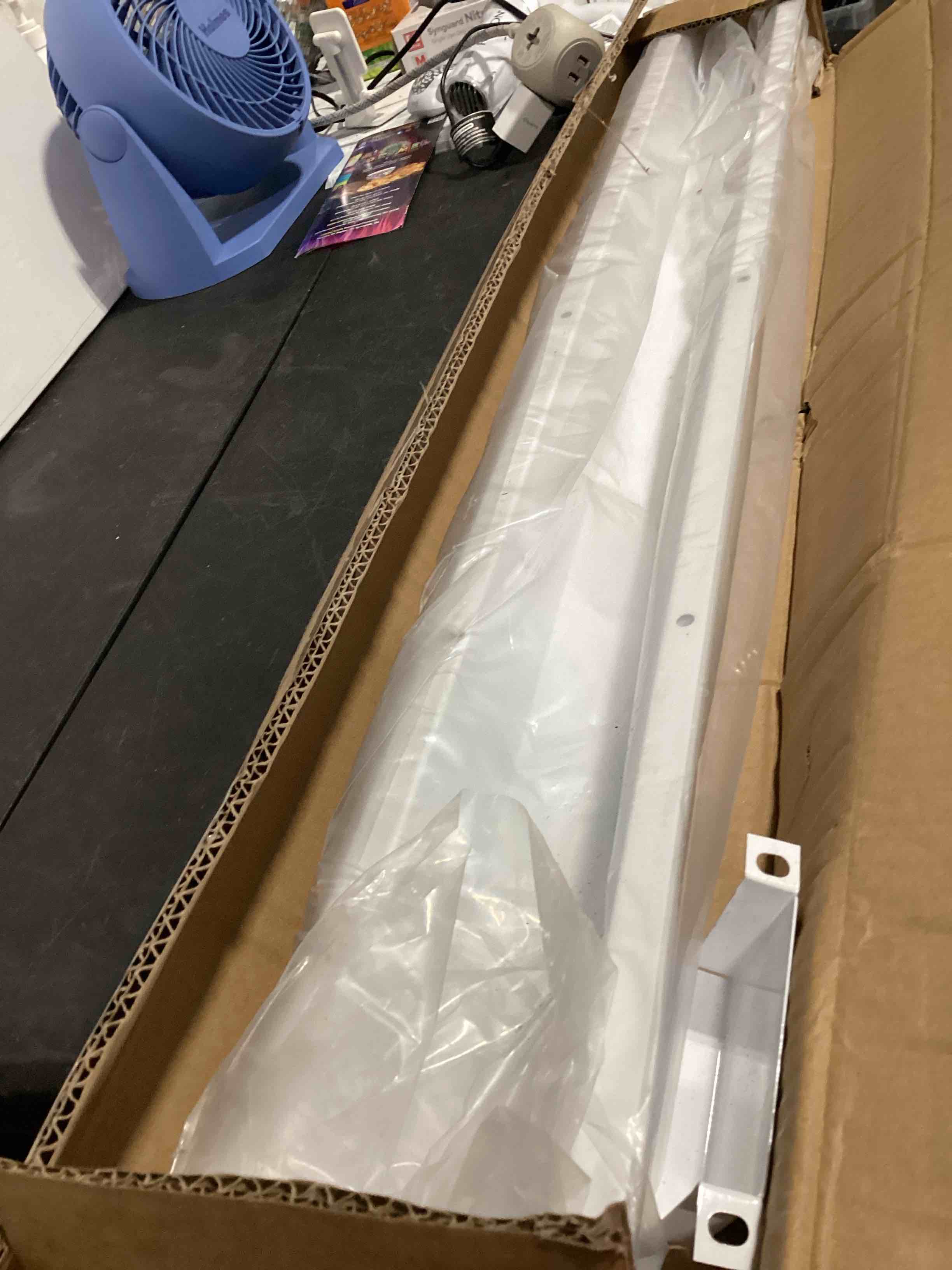 Condition photo showing Good Condition for 3" w x 6.5ft l metal line set cover kit for mini split/central ac/heat pump, weatherproof & easy install, residential & commercial use, white
