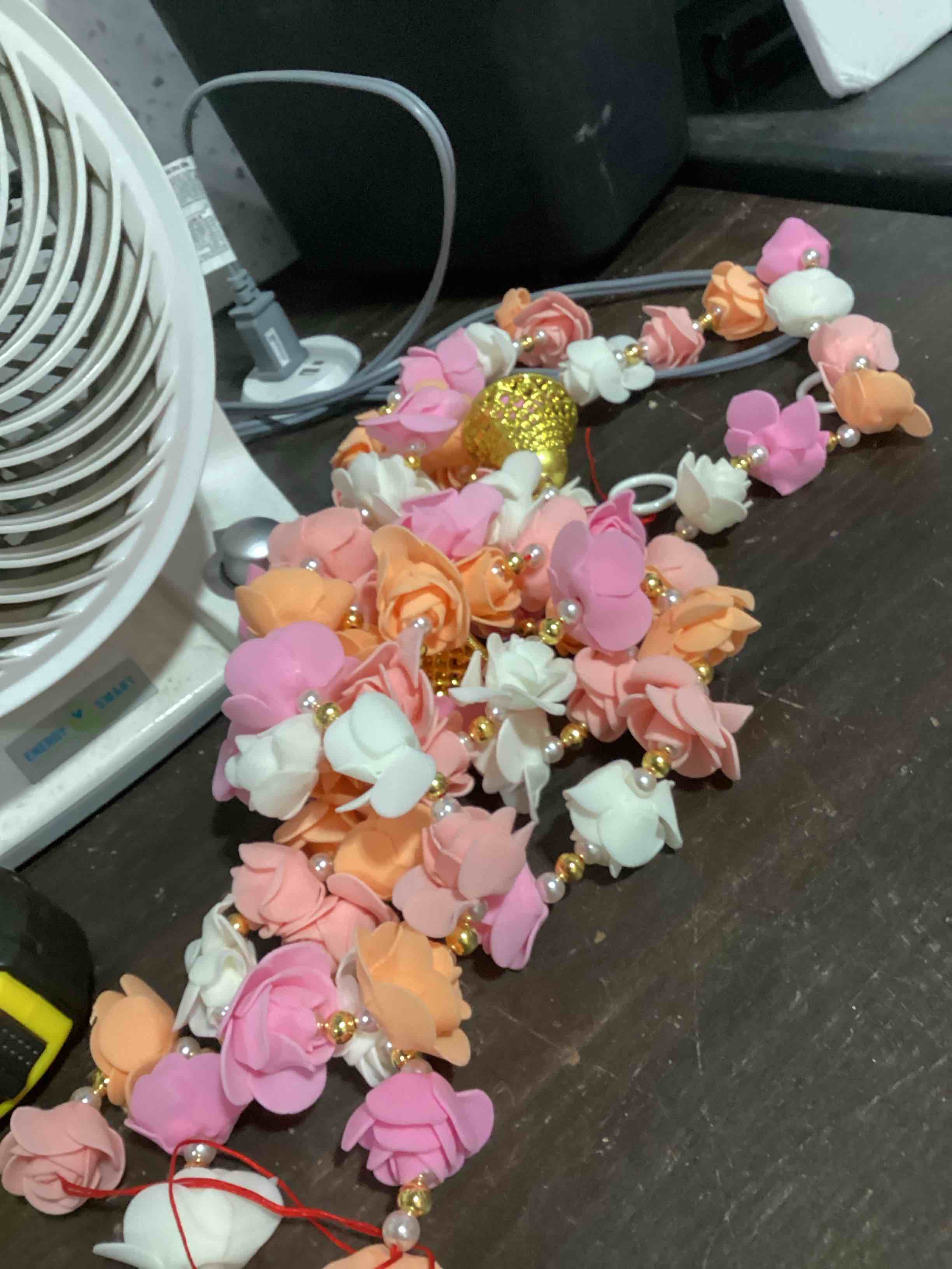Condition photo showing Good Condition for indian wedding rose garland decoration (similar product**)- 3 pack 5ft artificial flower garland with gold & white beads hindu garland for wedding,mandap decor,temple, mandir,diwali,party wall door hanging decor