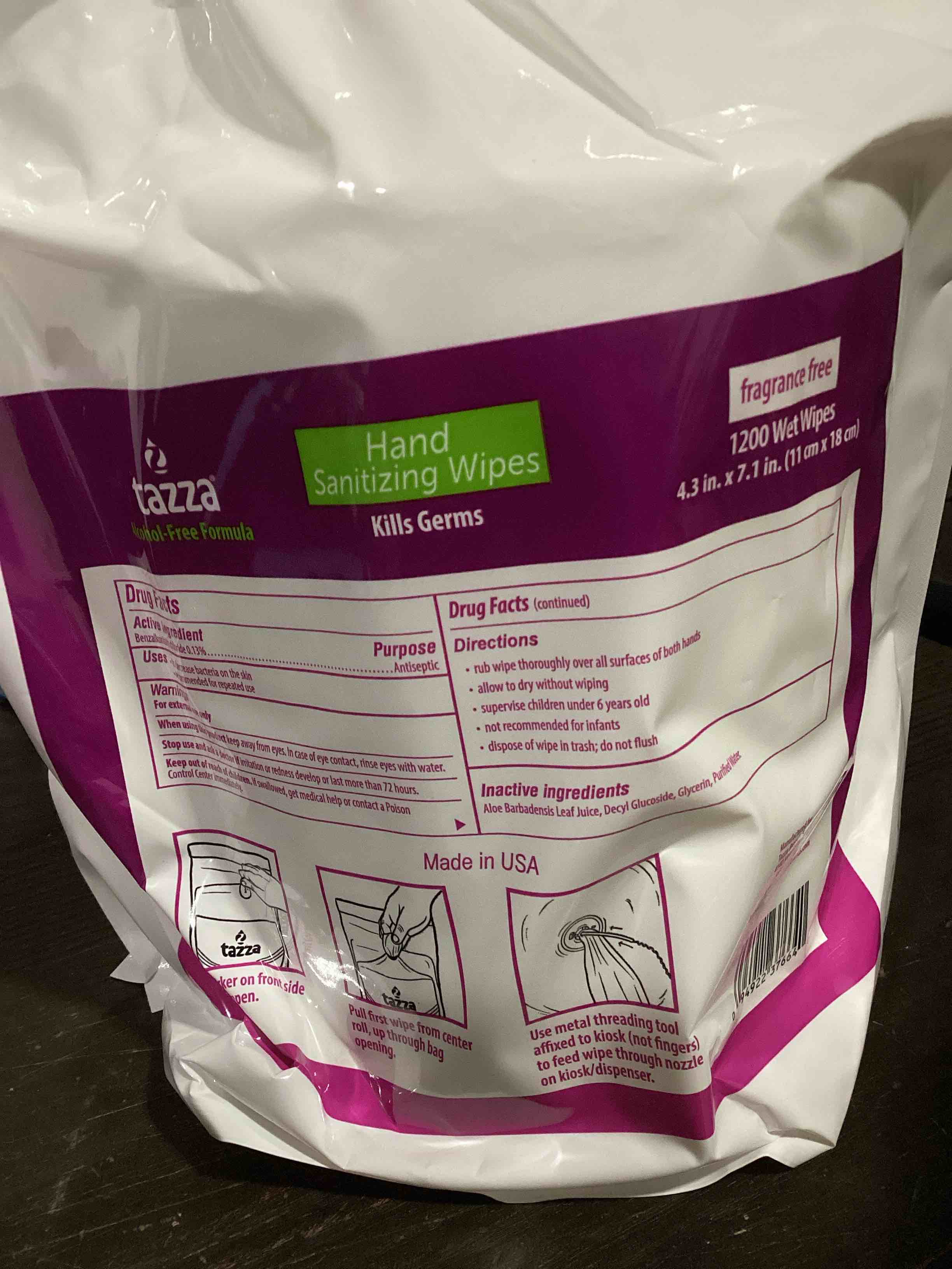 Condition photo showing New/Like New for tazza 1200 hand sanitizing wipes