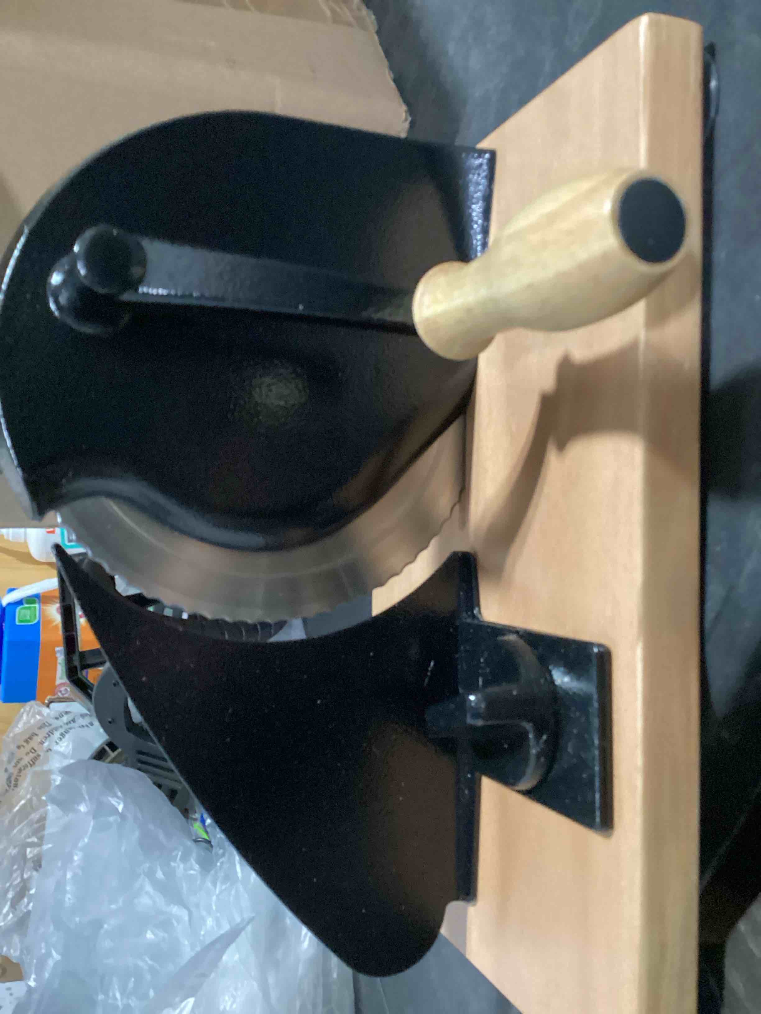Condition photo showing Good Condition for cawiu manual bread slicer with hand crank- adjustable thickness bread cutter for even slices, perfect for homemade sourdough, sandwich, and more, black