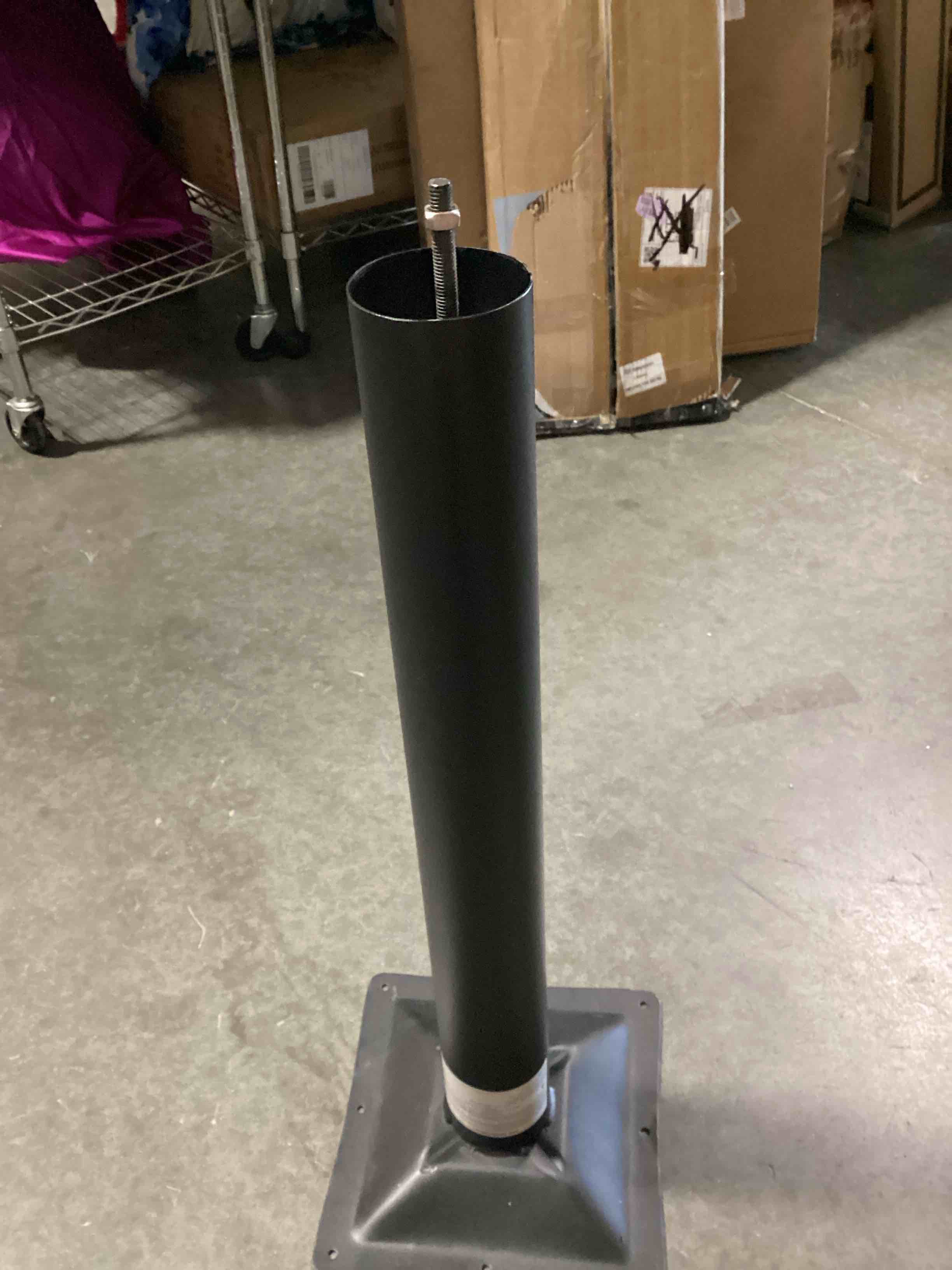 Condition photo showing As Is for flash furniture 26” restaurant table x-base with 3" diameter table height column, commercial x-base cast iron restaurant table base, black