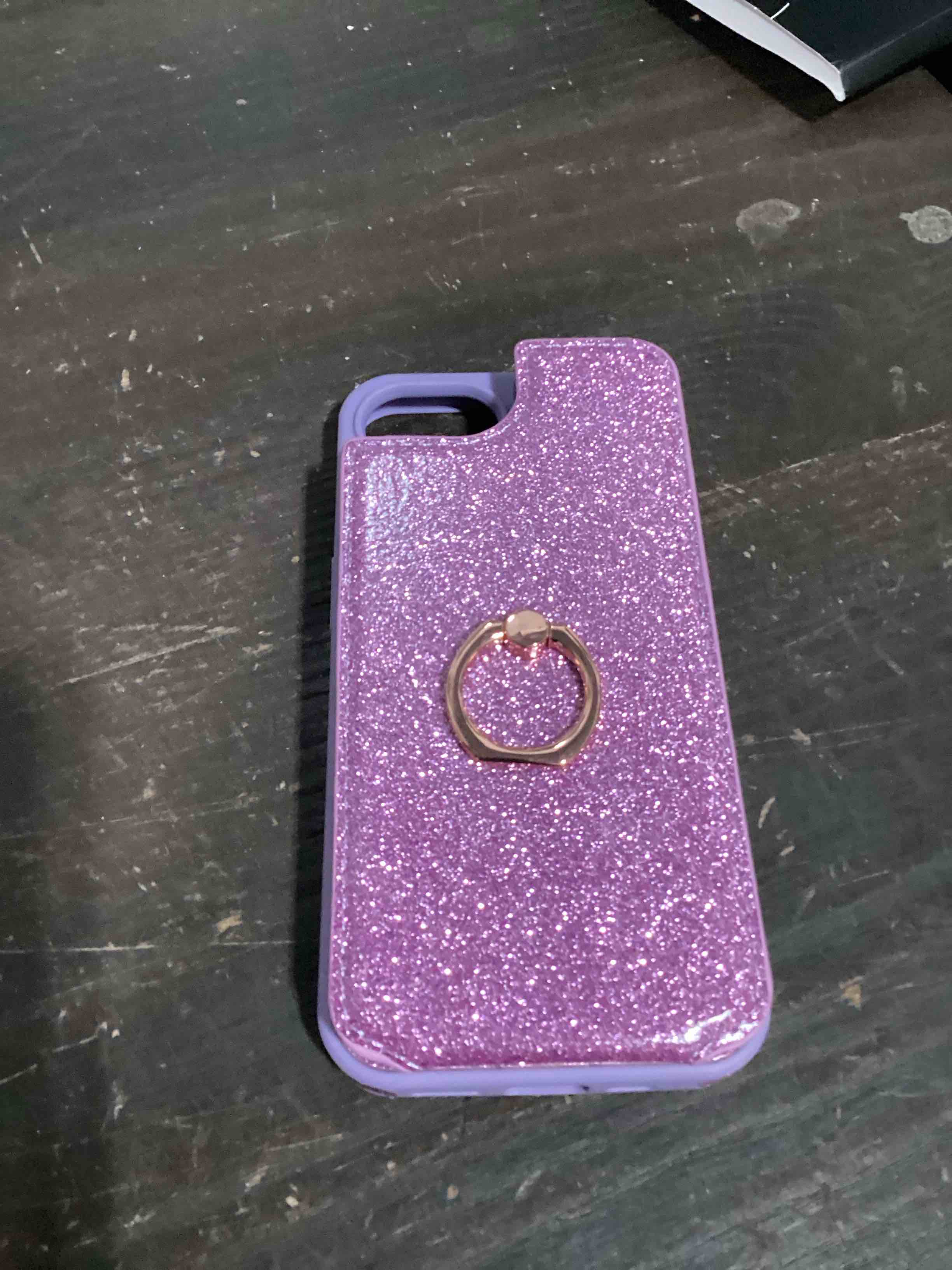 Condition photo showing Good Condition for for iphone 14 case,iphone 13 case wallet with[1*screen protector] | 360°rotation ring stand 5 card holder glitter shockproof bling women girls pu leather flip case for iphone 13/14,6.1",purple
