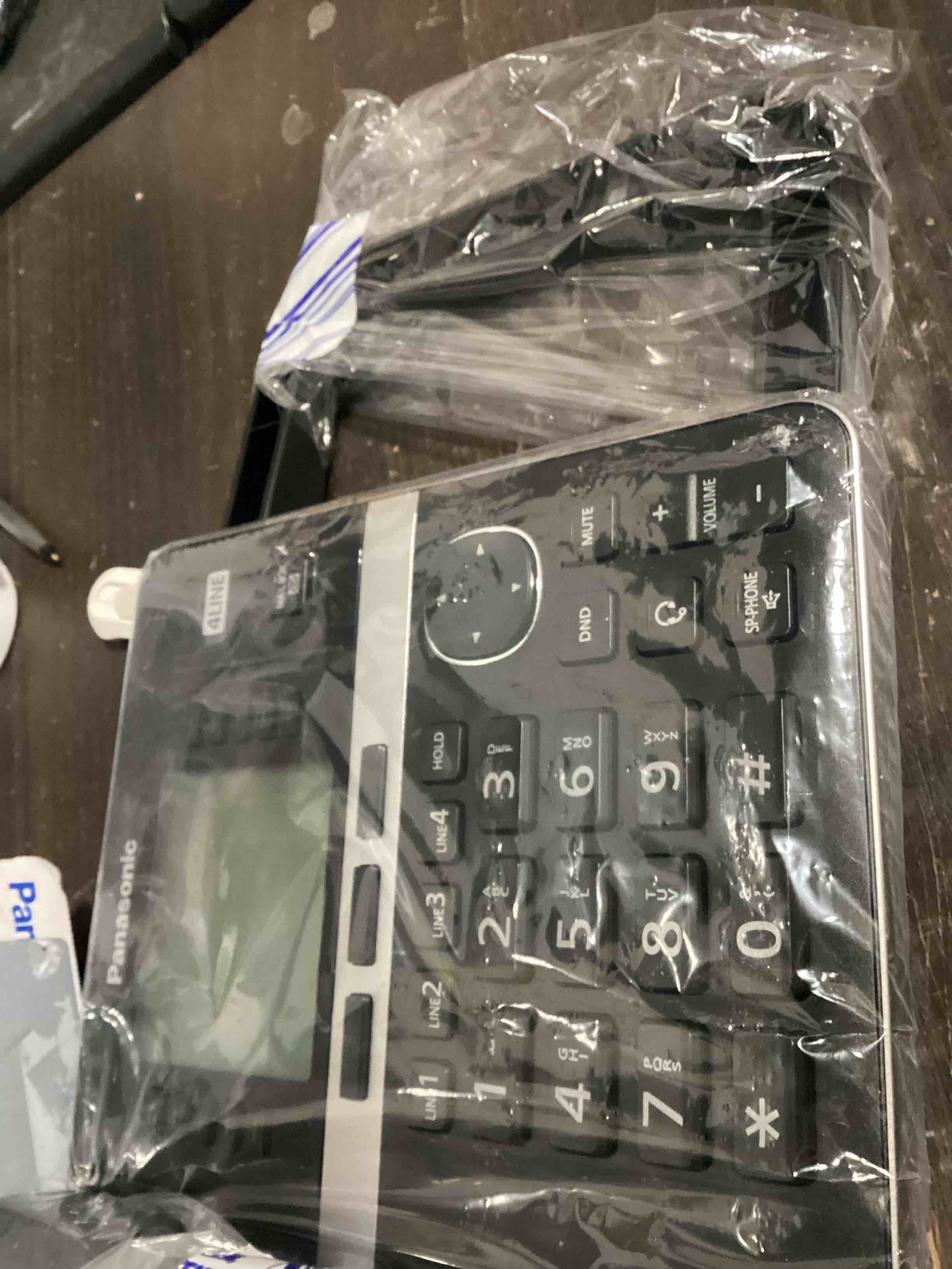 Condition photo showing Good Condition for panasonic office phone, corded extension desk phone accessory to connect wirelessly to expandable base station - kx-tgwa40b (black) additional corded handset