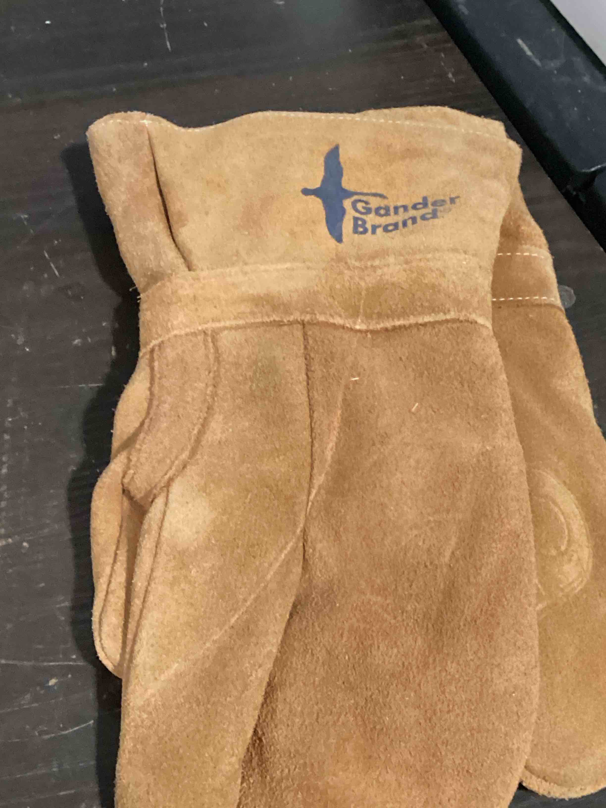 Condition photo showing New/Like New for refrigiwear three-finger leather cowhide mitt, sherpa lined work mitten glove