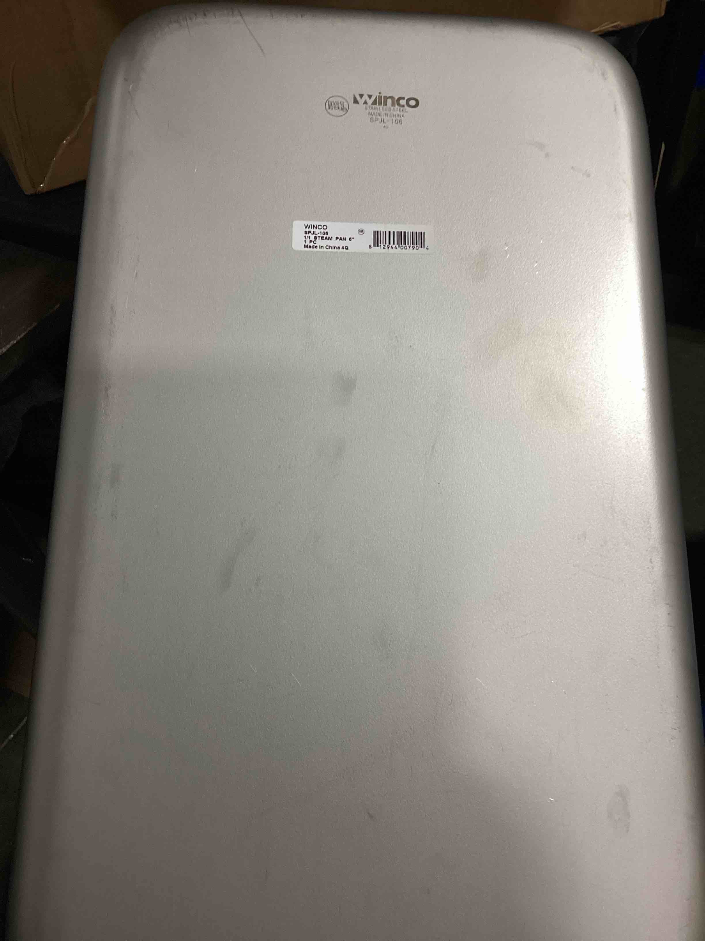 Condition photo showing Good Condition for winco full size 6" deep metal food pan / steam table pan, anti-jam, 25 gauge