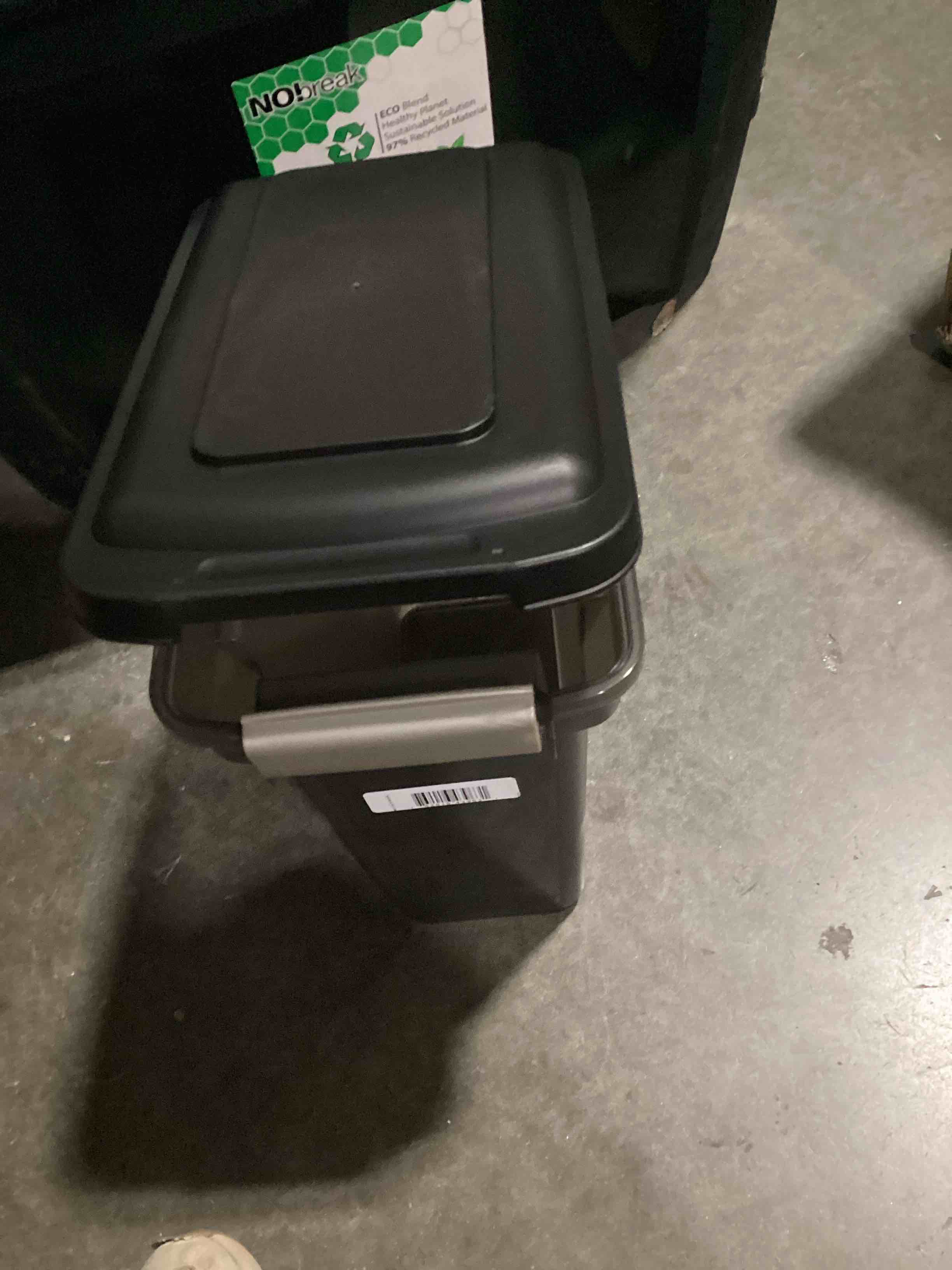 Condition photo showing Good Condition for iris usa dog food storage container, airtight lid, up to 13 pounds pet food storage, versatile pet food bin, treats, bpa free, smoke 13 lbs smoke
